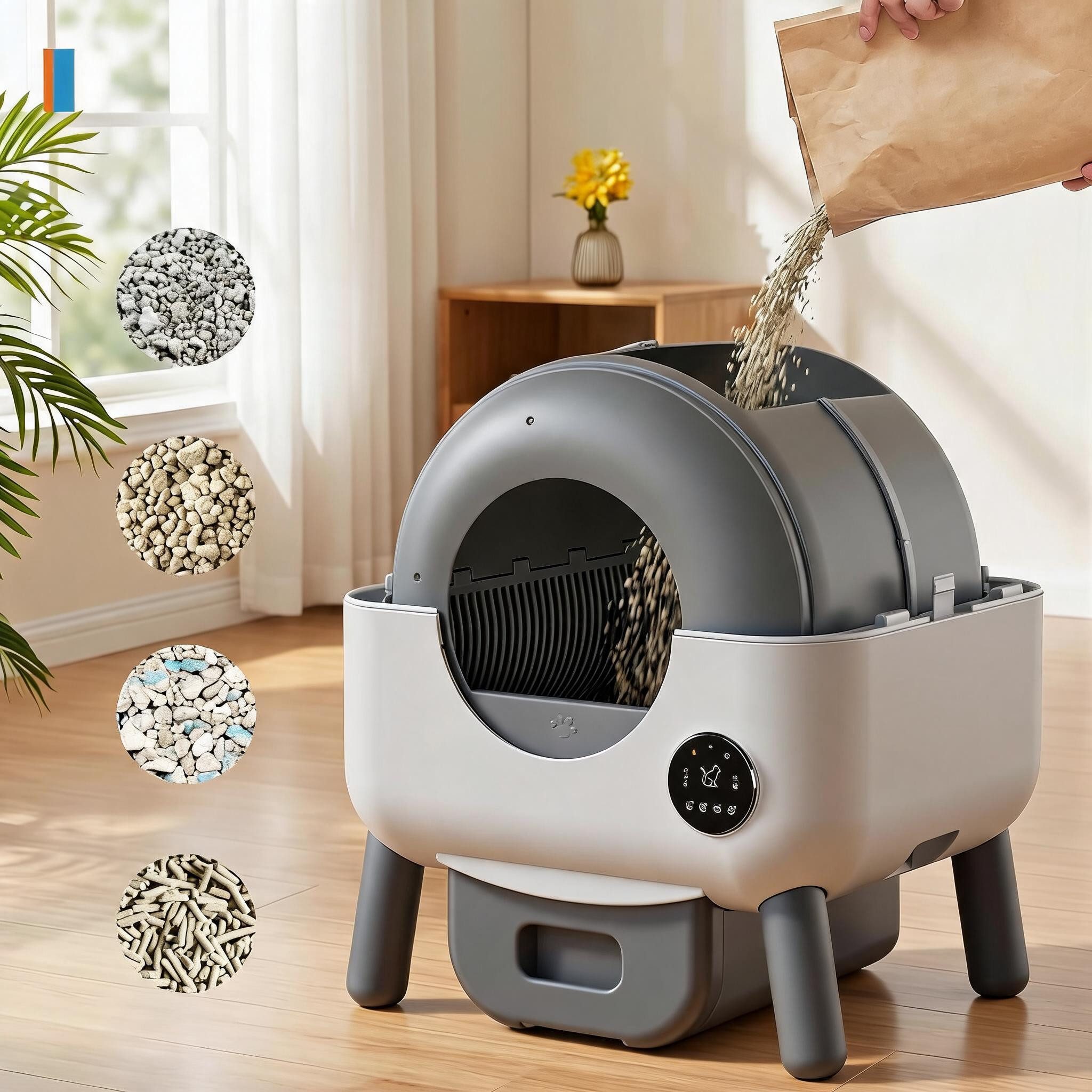 GarveeMore Katzentoilette Automatische selbstreinigende Katzentoilette 72 L