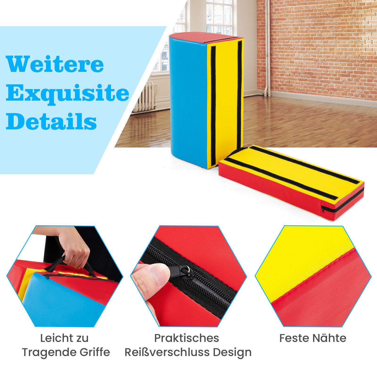 COSTWAY Turnbank, Briefkasten-Turnmatte, Gymnastik-Sprungkasten, Turnhilfe