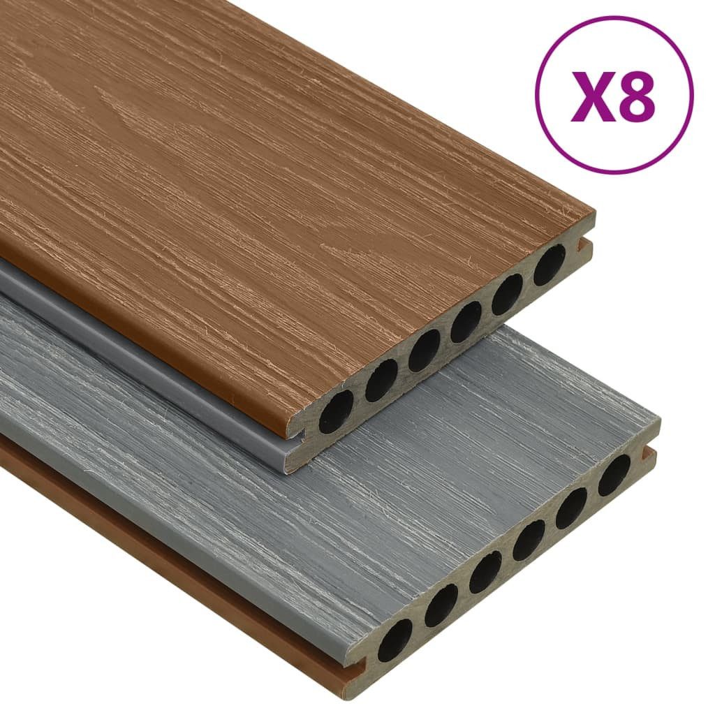 Terrassendielen 20 mÂ² 4 m WPC Terrassendielen mit Zubehör Braun und Grau 20 m² 4 m