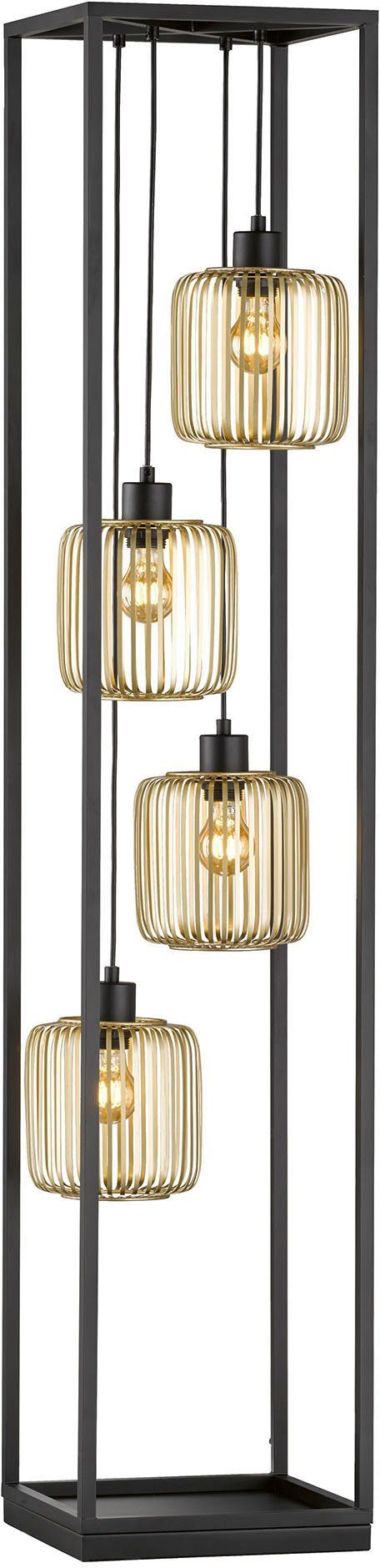 FISCHER & HONSEL Extravaganz ohne Deinem etwas Ein-/Ausschalter, CAYDO, Leuchte-verleiht Leuchtmittel, Moderne, sandschwarze Stehlampe Raum