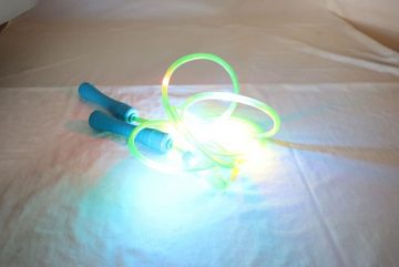 alldoro Springseil 63021, LED Springseil mit Leuchteffekt, grün/blau, 240 cm lang, verstellbar