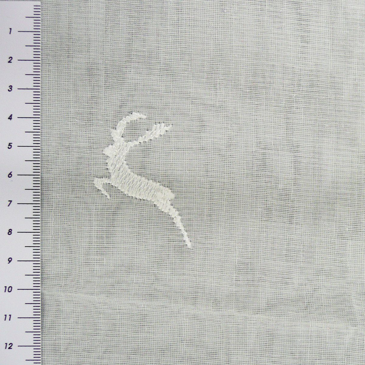 SCHÖNER LEBEN. Meterware Gardinenstoff Stores Stickerei Hirsch Feinkäseleinen ecru 290cm Höhe, halbtransparent, Stickerei/Stickstoff, überbreit