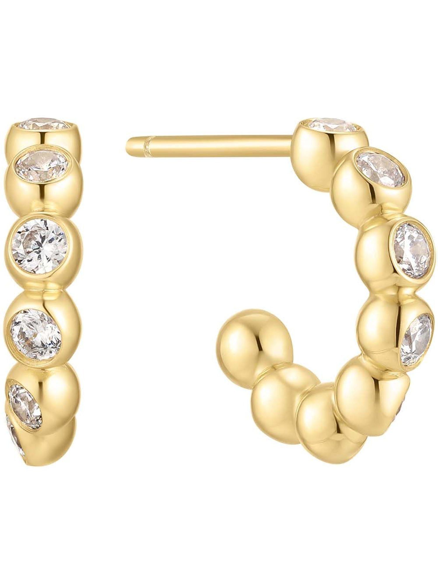 Ania Haie Paar Creolen Ania Haie Damen-Creolen 925er Silber 16 Zirkonia (Paar)