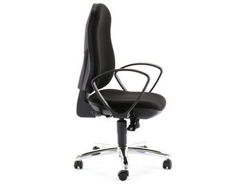 Moebel-Eins Stuhl, SYNCHRO STEEL Drehstuhl mit Armlehnen, Material Stoff/Kunststoff, schwarz