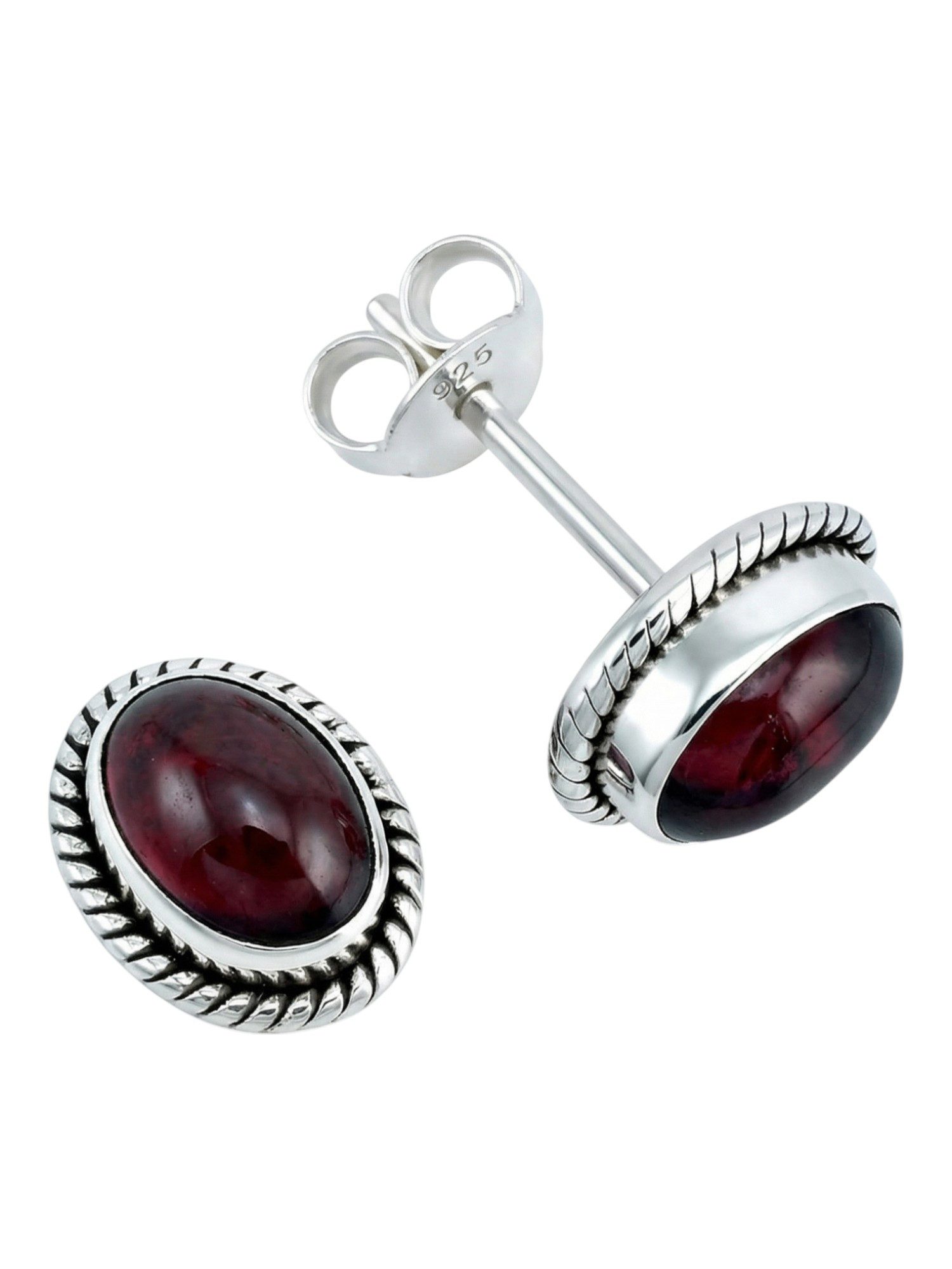 Paar Ohrstecker NOHA aus 925 Silber mit Granat