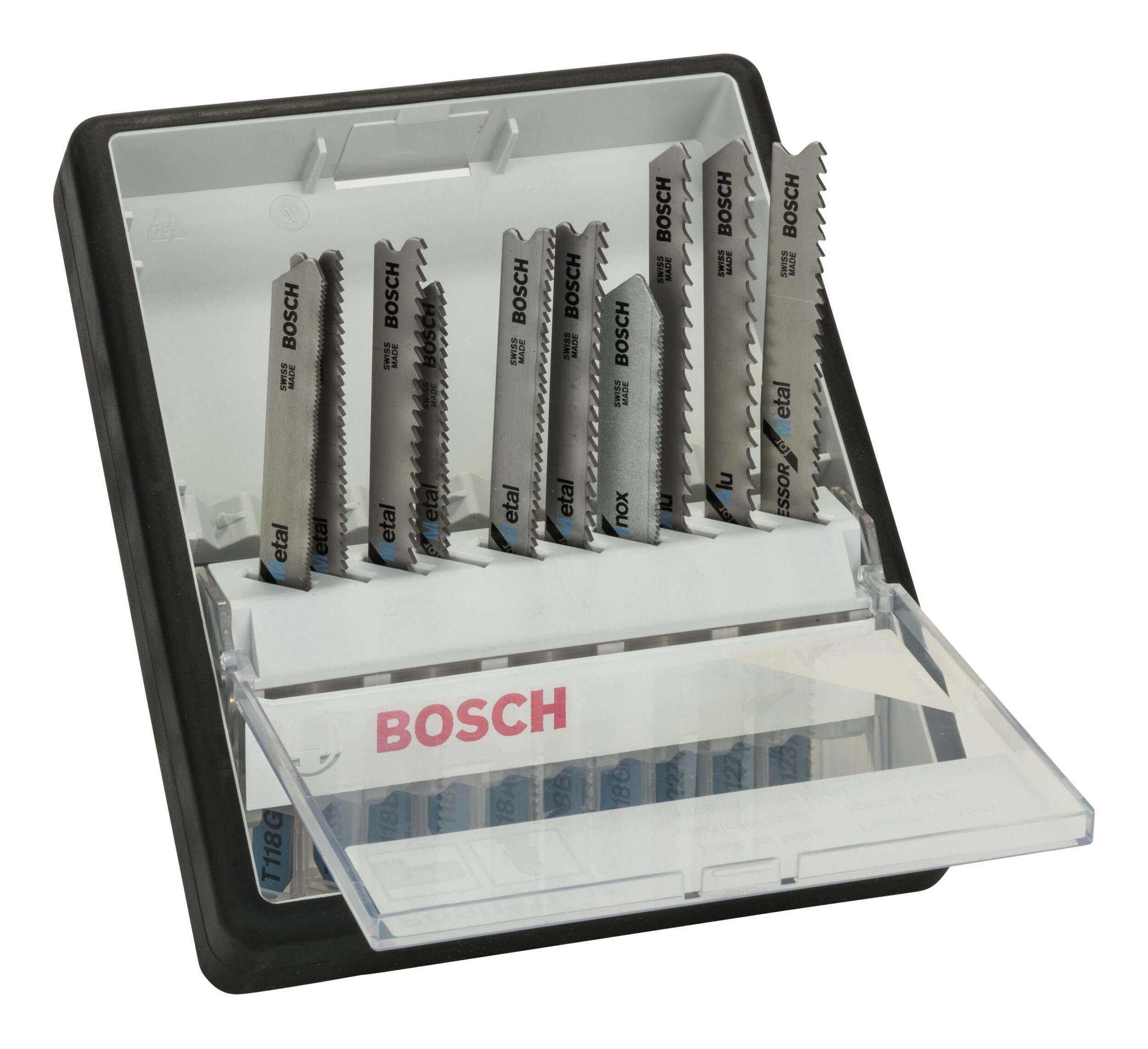 BOSCH Stichsägeblatt, 10-teilig Set Metal, Robust Line, T-Schaft