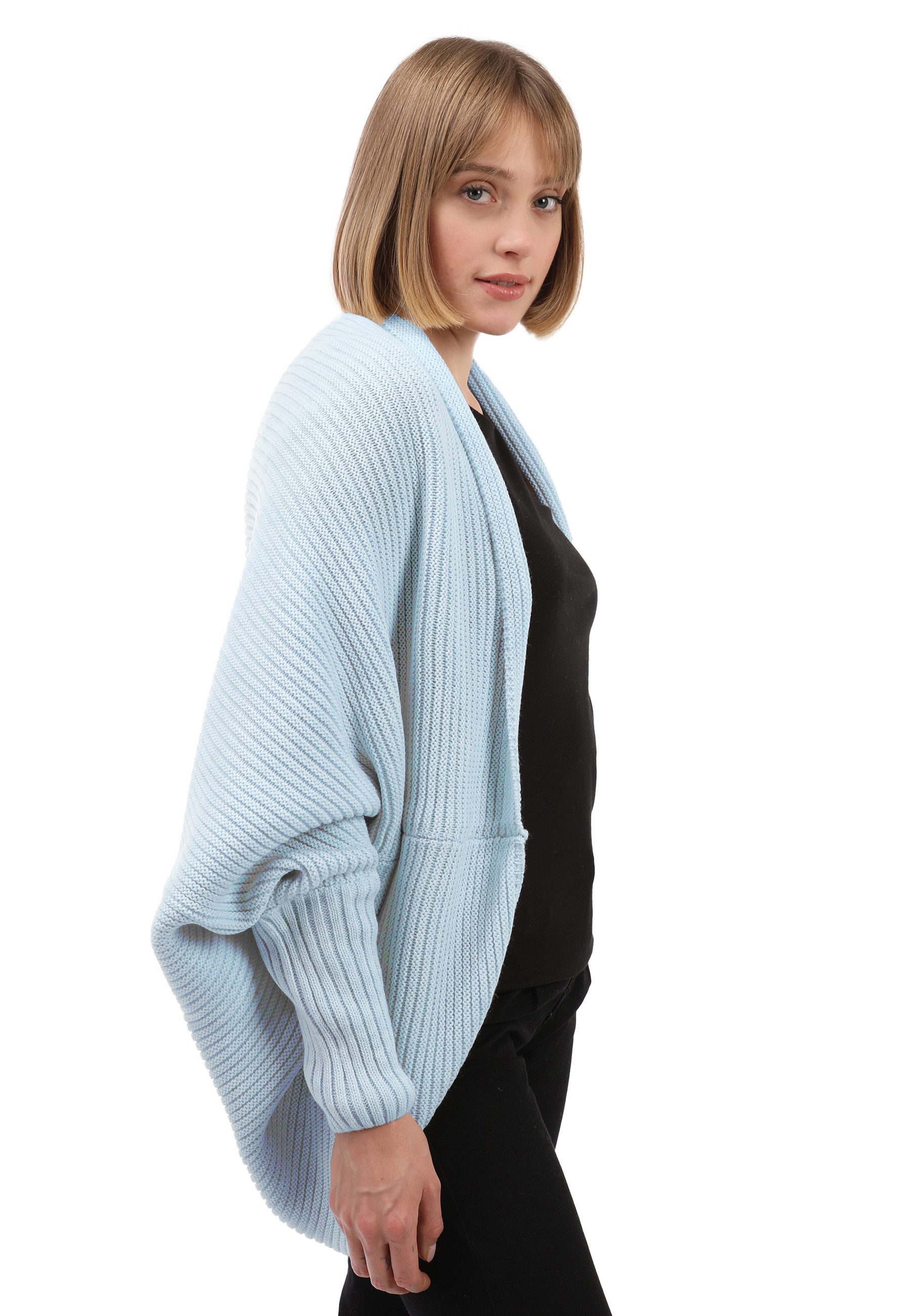 Felix Hardy Strickjacke Langärmelige Strickjacke aus Wollmischung mit Fledermausärmeln