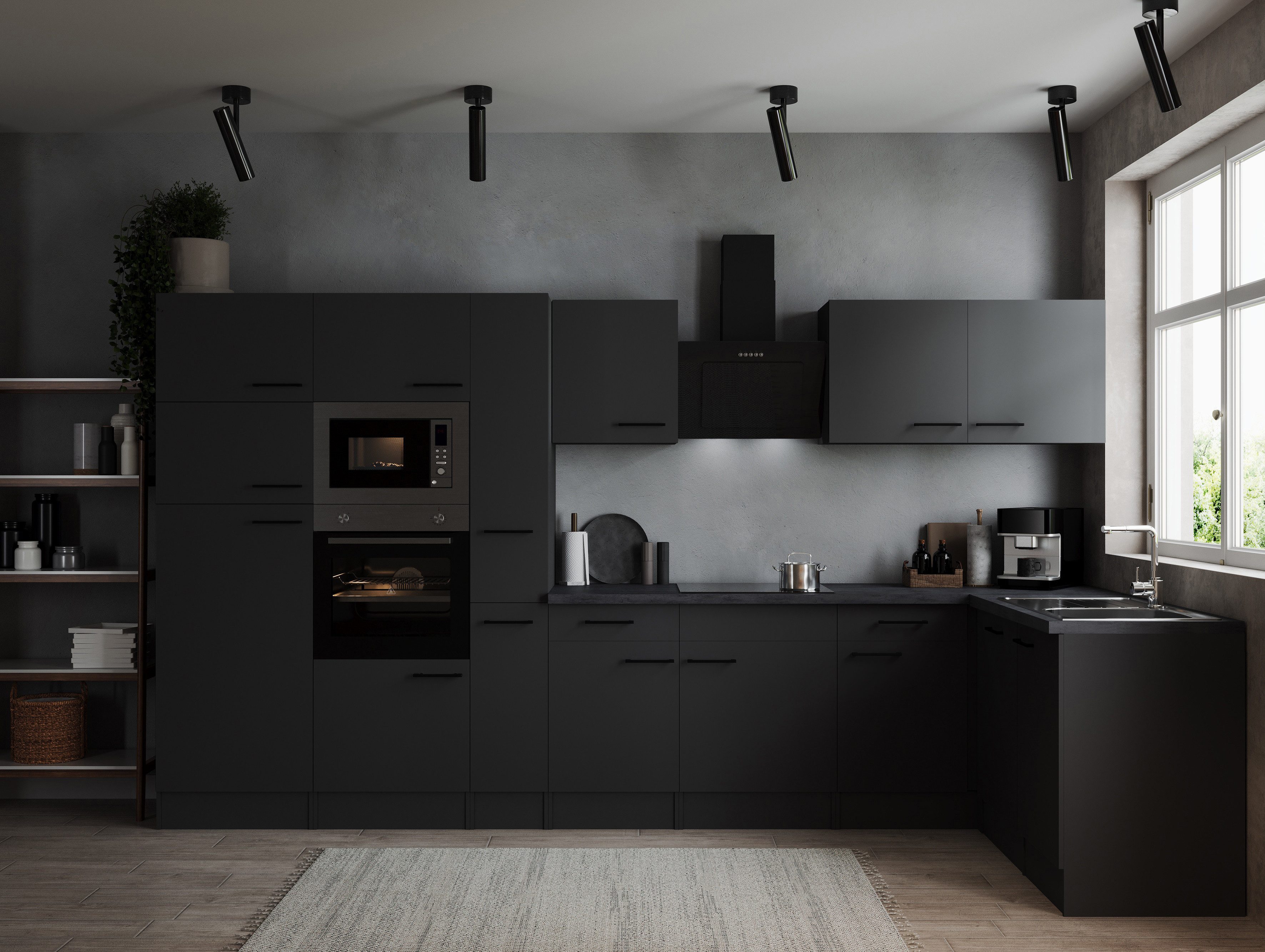 RESPEKTA Winkelküche Oliver, Breite 370 cm, 90 cm Arbeitshöhe, in exklusiver Konfiguration für OTTO