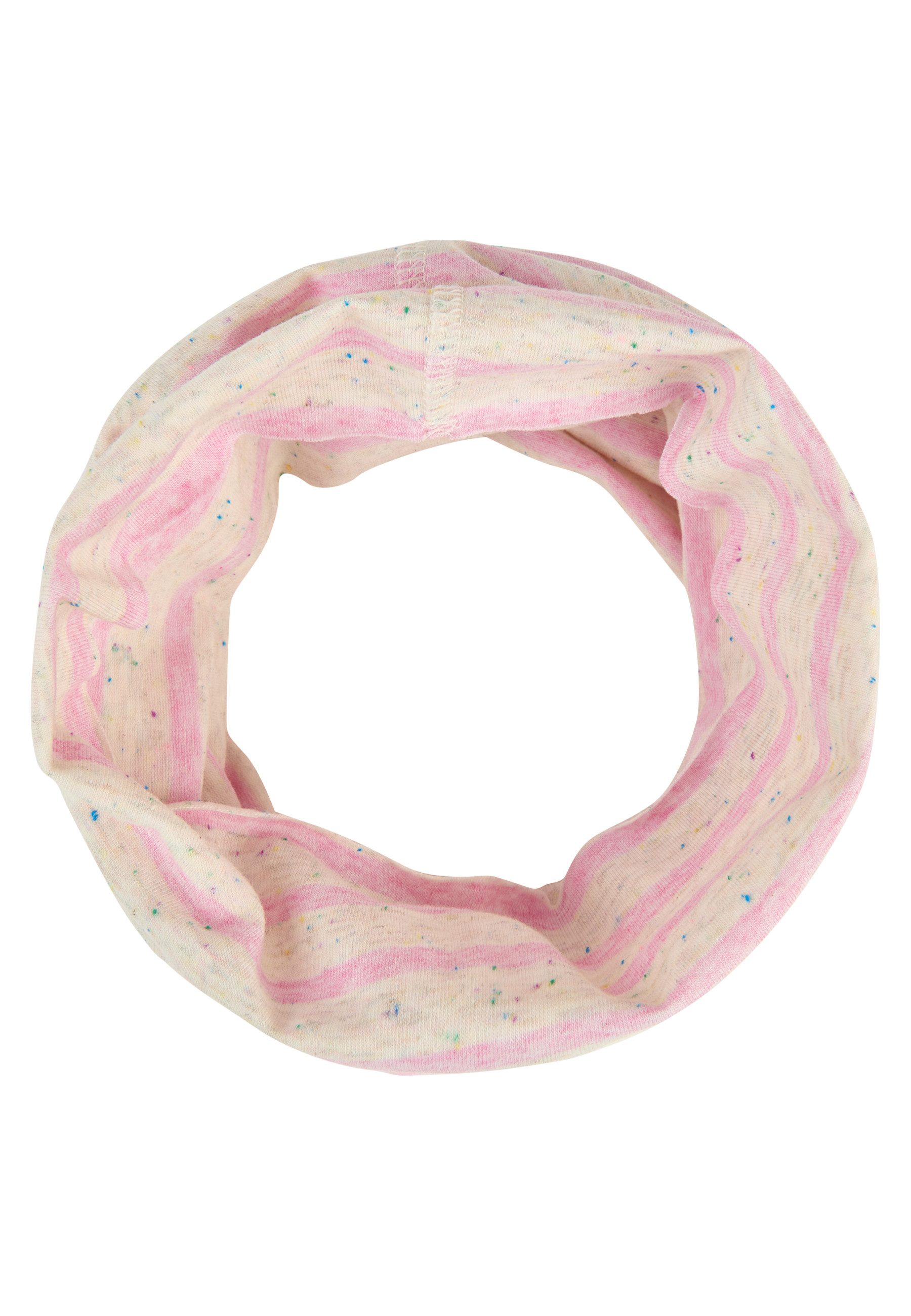 Sterntaler® Halstuch Schlauchschal geringelt, (1-St), Schlauchschal aus Ringel-Melangejersey mit bunten Pünktchen