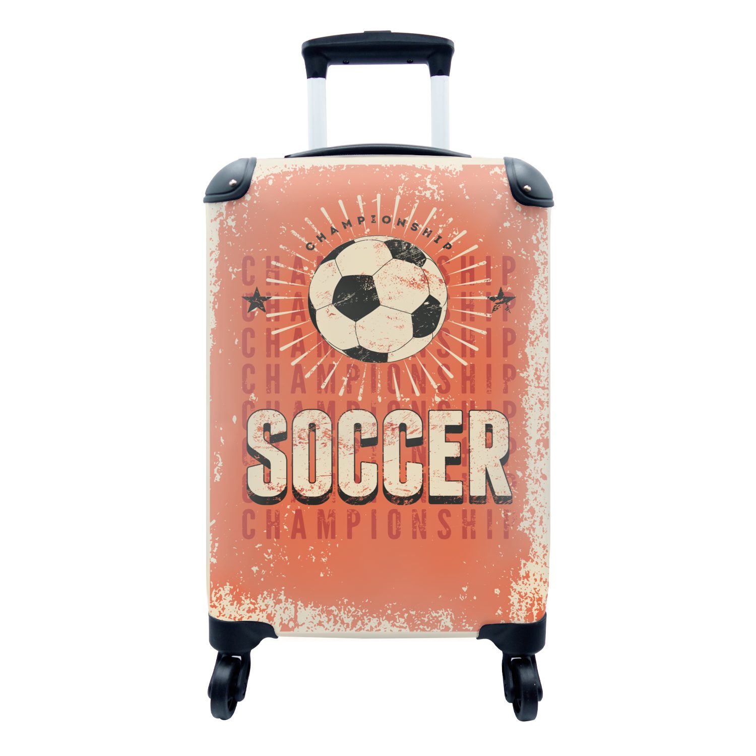 Reisekoffer Fußball Handgepäck - 4 mit - - - Handgepäckkoffer für Vintage Fußball Reisetasche rollen, Meisterschaft Sport, Zitate - Trolley, Ferien, Rollen, MuchoWow