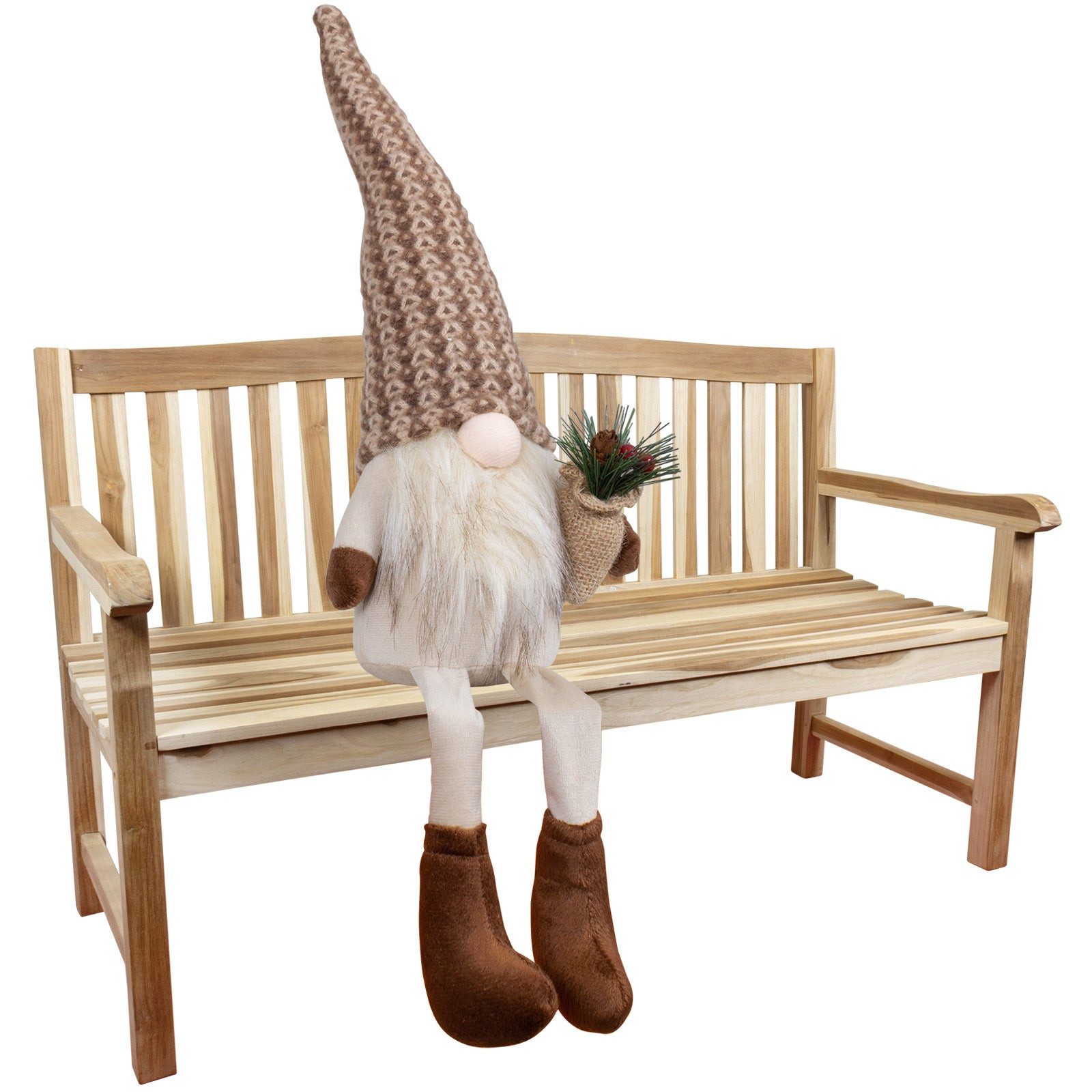 Christmas Paradise Wichtel sitzend 20 cm (50 cm) (Dekofigur, 1 St., Kantenhocker), Weihnachtsdeko Gnom beige