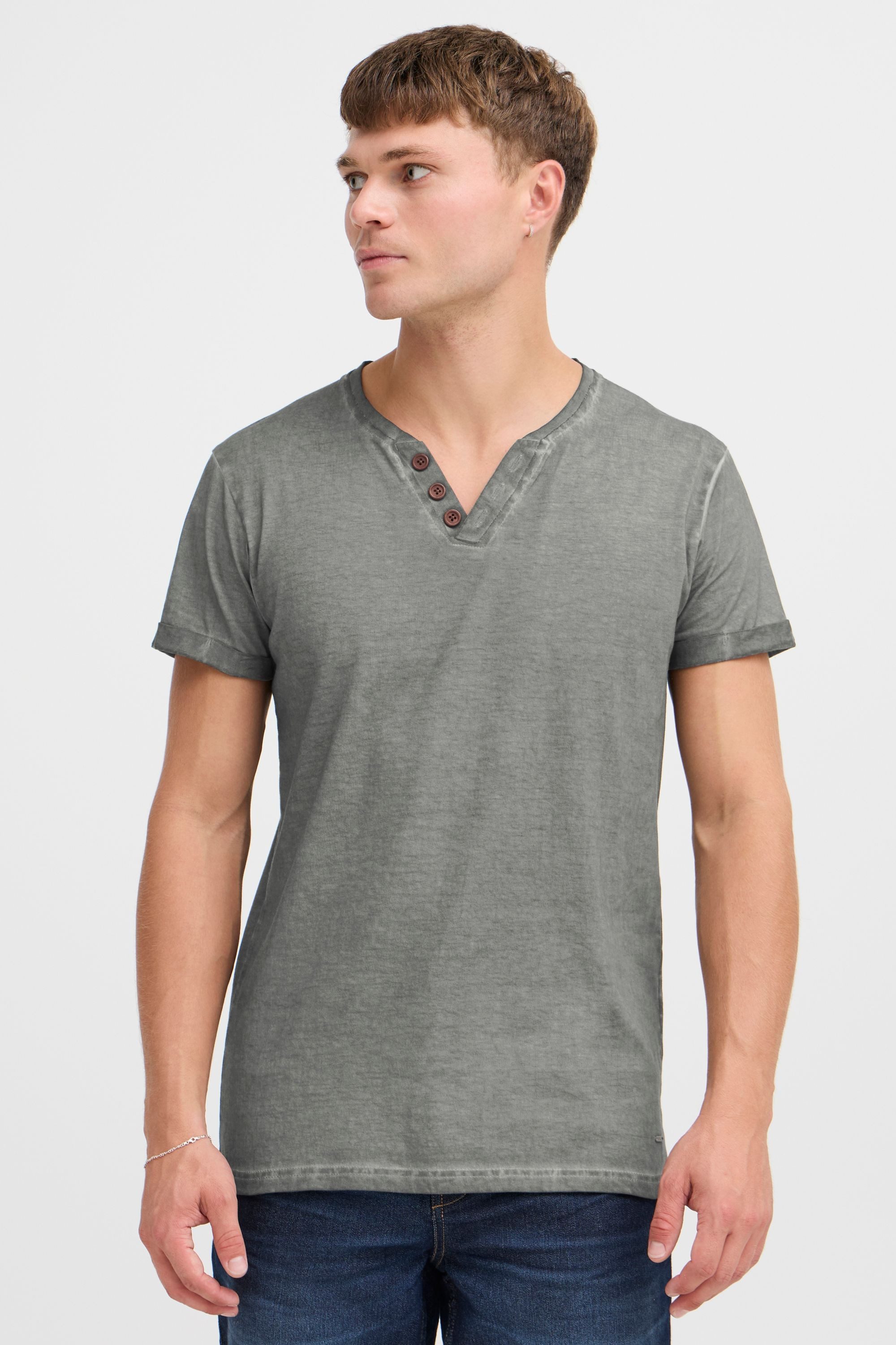 !Solid Rundhalsshirt SDTino Kurzarmshirt mit Knopfleiste günstig online kaufen