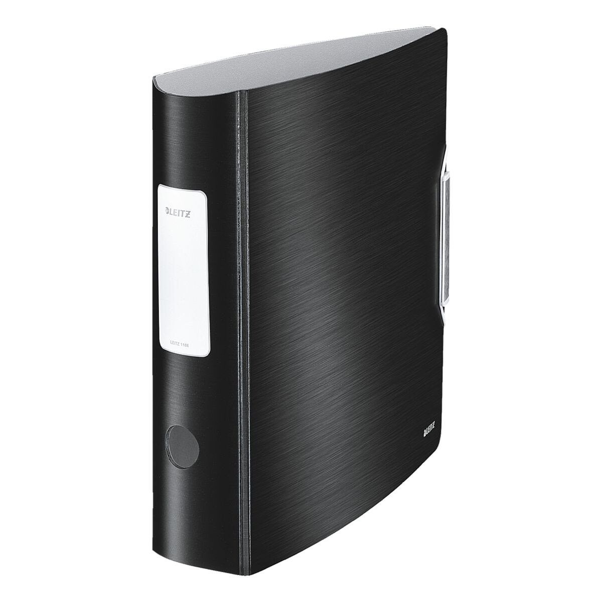 LEITZ Aktenordner 180° Active Style 1108, Ordner breit, Alu-Optik, aufgeklebtes Rückenschild