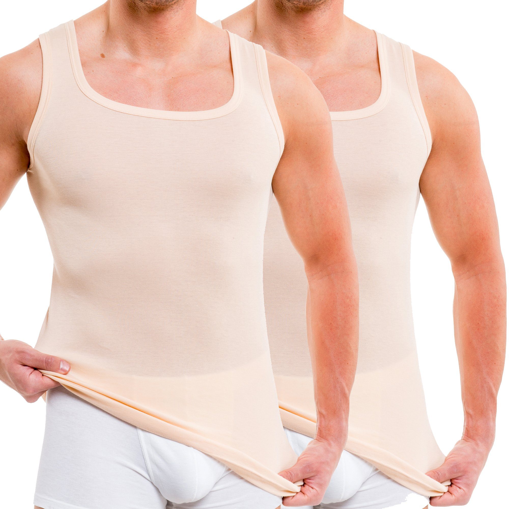 HERMKO Unterhemd 16025 (Pack, 2er) Baumwolle/Modal Tank Top breite Träger s günstig online kaufen