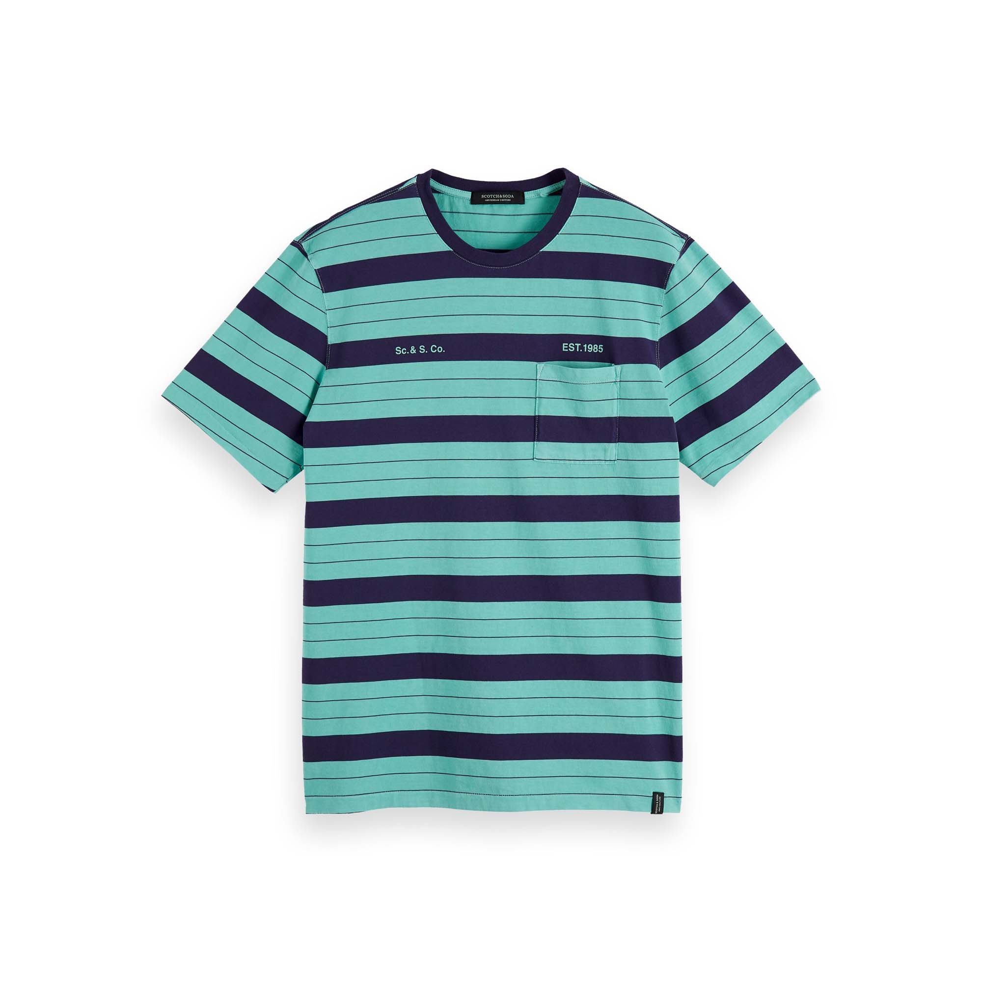 T-Shirt Scotch & Soda Herren T-Shirt Washed Crewneck 155411