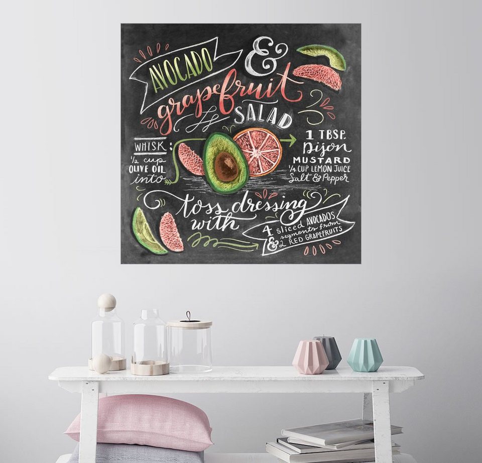Posterlounge Wandbild Avocado Grapefruit Salat Rezept Englisch Online Kaufen Otto