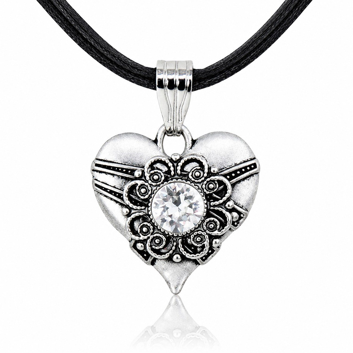 LUISIA® Kette mit Anhänger LUISIA® Halskette "Paula" mit Kristallen von Swarovski® (inkl. Schmuckbox)