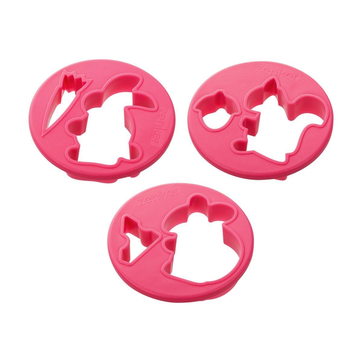 Zenker Ausstechform Ausstecher-Set Tiere mit Nahrung, 3tlg., Coral