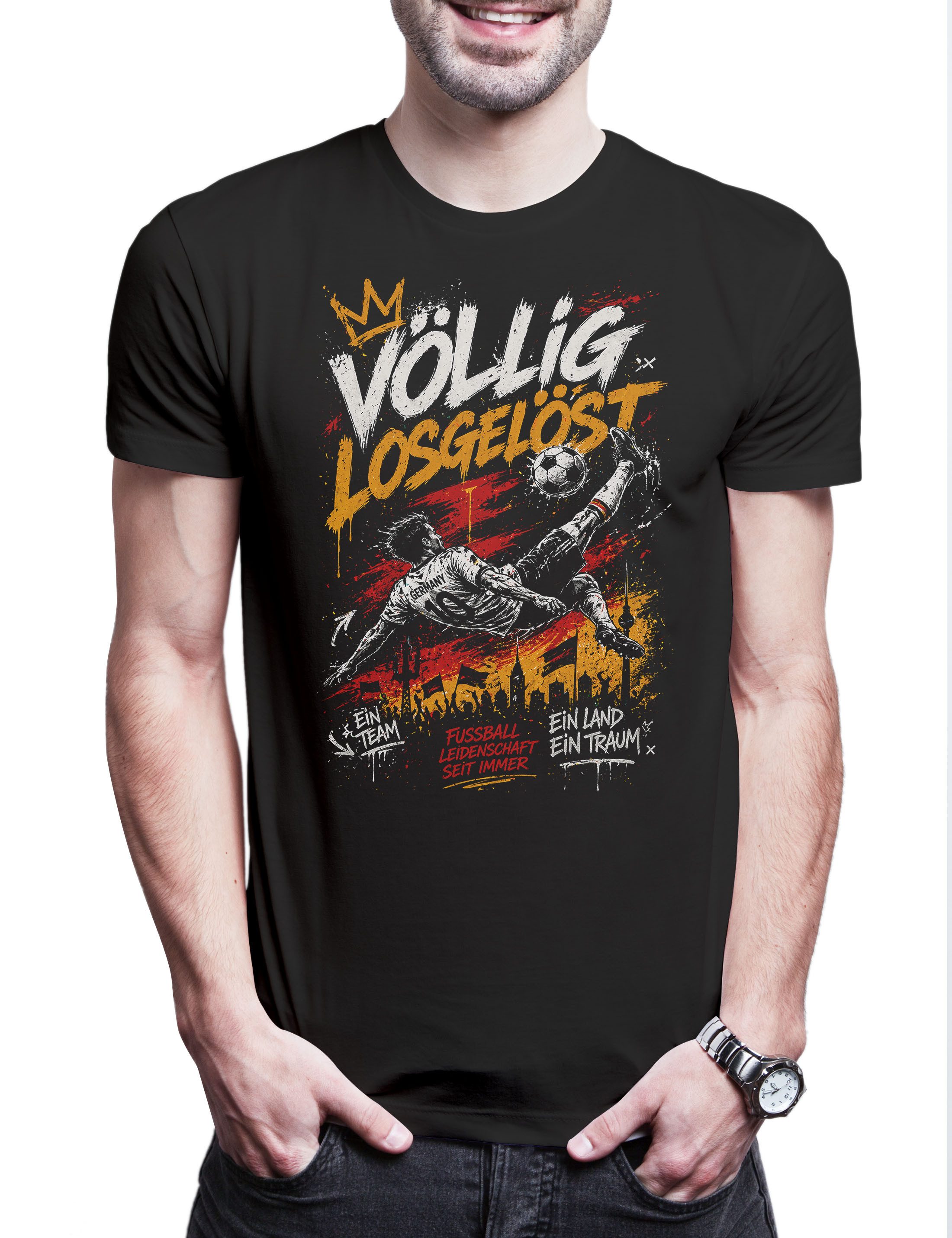 Urban Backwoods Print-Shirt Deutschland Losgelöst Herren T-Shirt Völlig Adler Elf Berlin Germany (1-tlg) Mannschaft Fußball WM Soccer