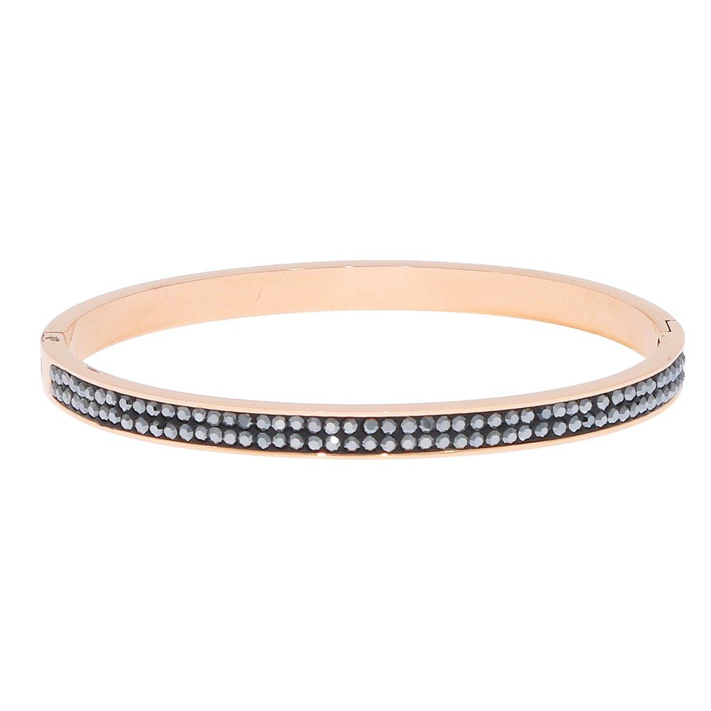 Rosegold Armreif Mit Gravur „Einatmen-Ausatmen-Lächeln“ – Verstellbar Bis 20 Cm, Edelstahl