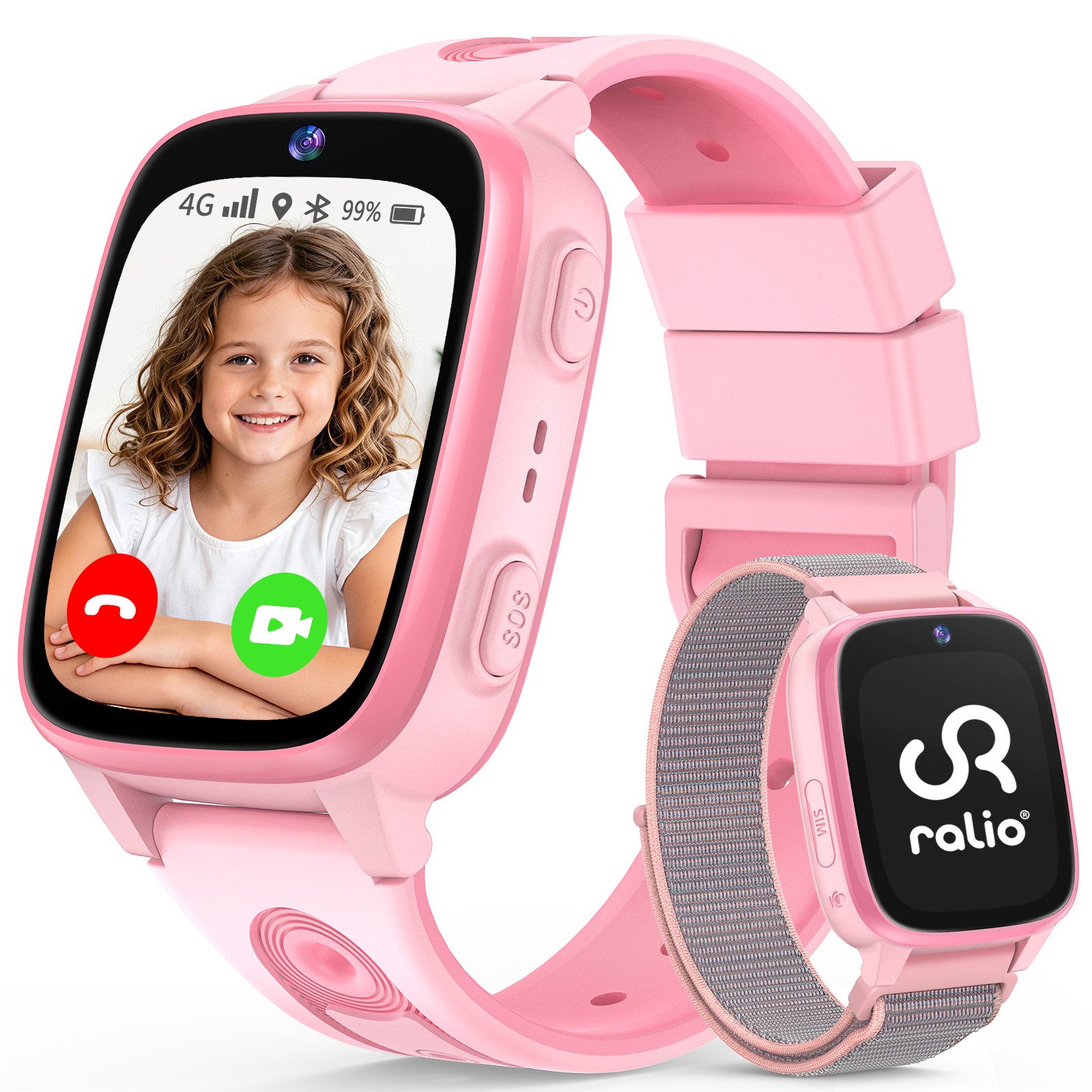 Ralio R5 Go 2026 Neue 4G Smartwatch Kinder mit HD-Videoanrufe, GPS-Ortung Smartwatch (Schulmodus, SOS-Notruffunktion, 3 Tage Akkulaufzeit cm/1,83 Zoll) mehrere Kommunikationswege, ideal für Kinder als KinderUhr mit GPS Tracker, Perfekte Geschenke für Kind