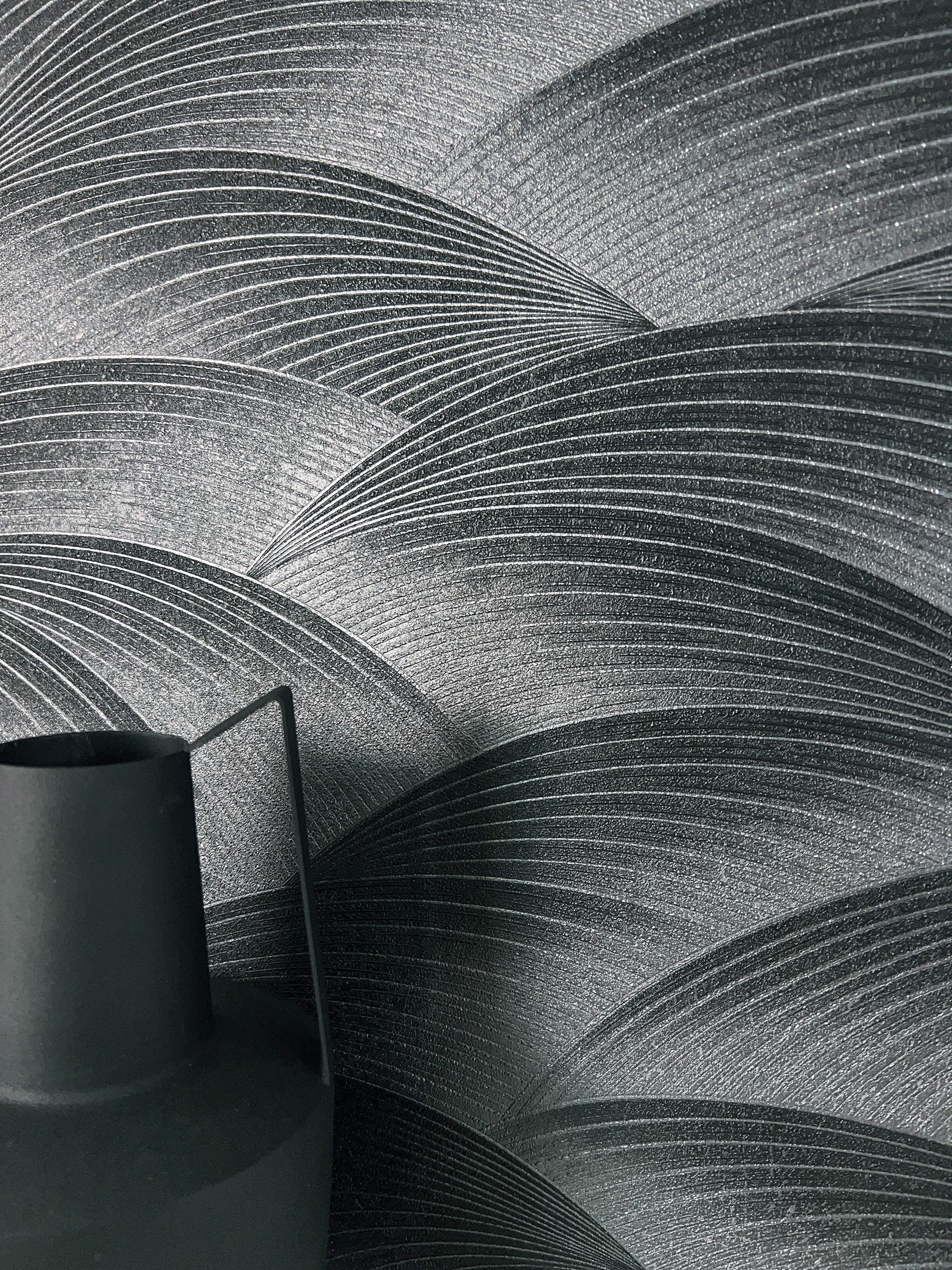 Newroom Vliestapete, Schwarz Tapete Modern Wellen günstig online kaufen