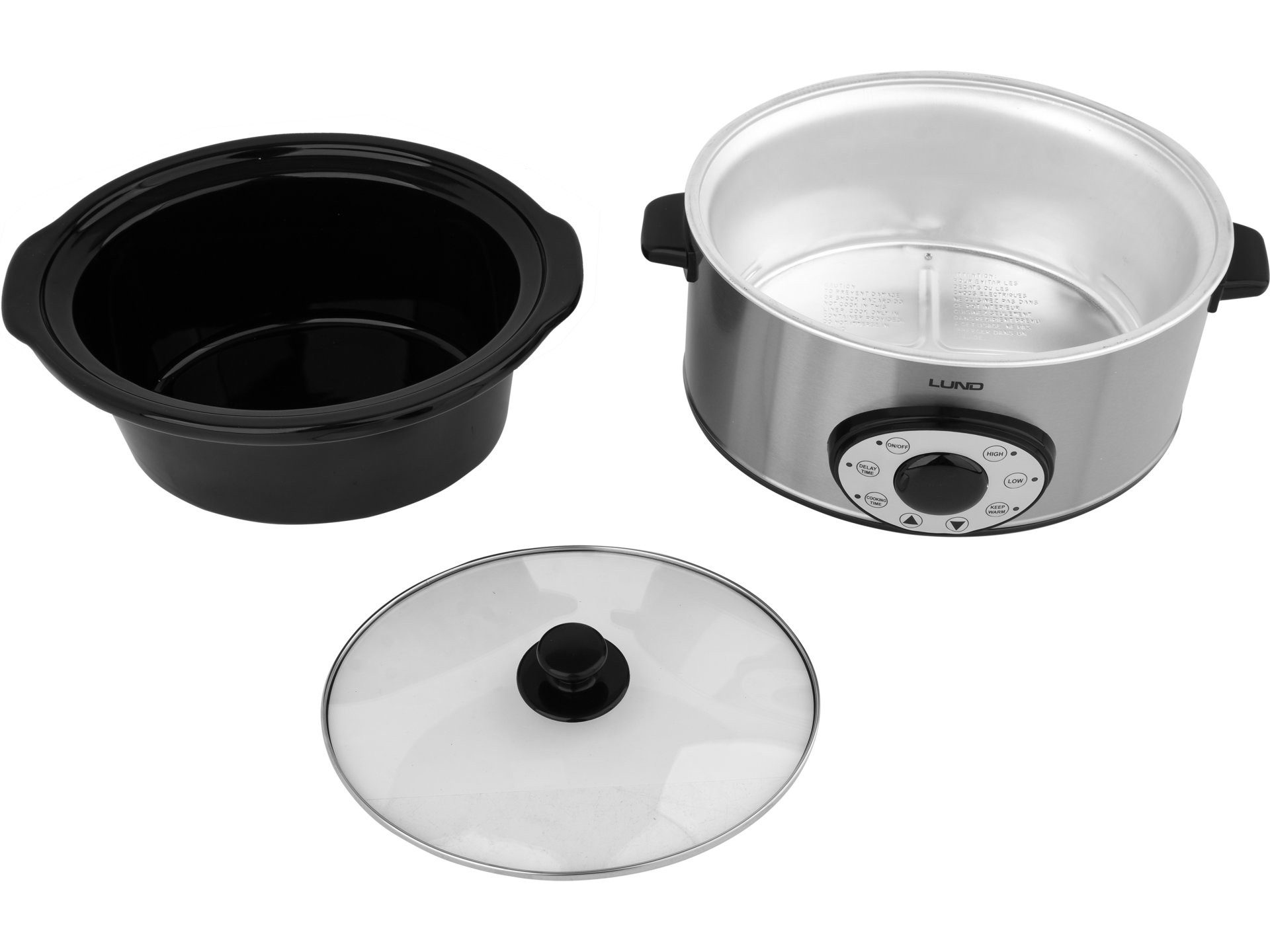 Lund Schongarer Slow Cooker 280 W 4,5 l mit Timer, 280 W – Bild 4 von 5