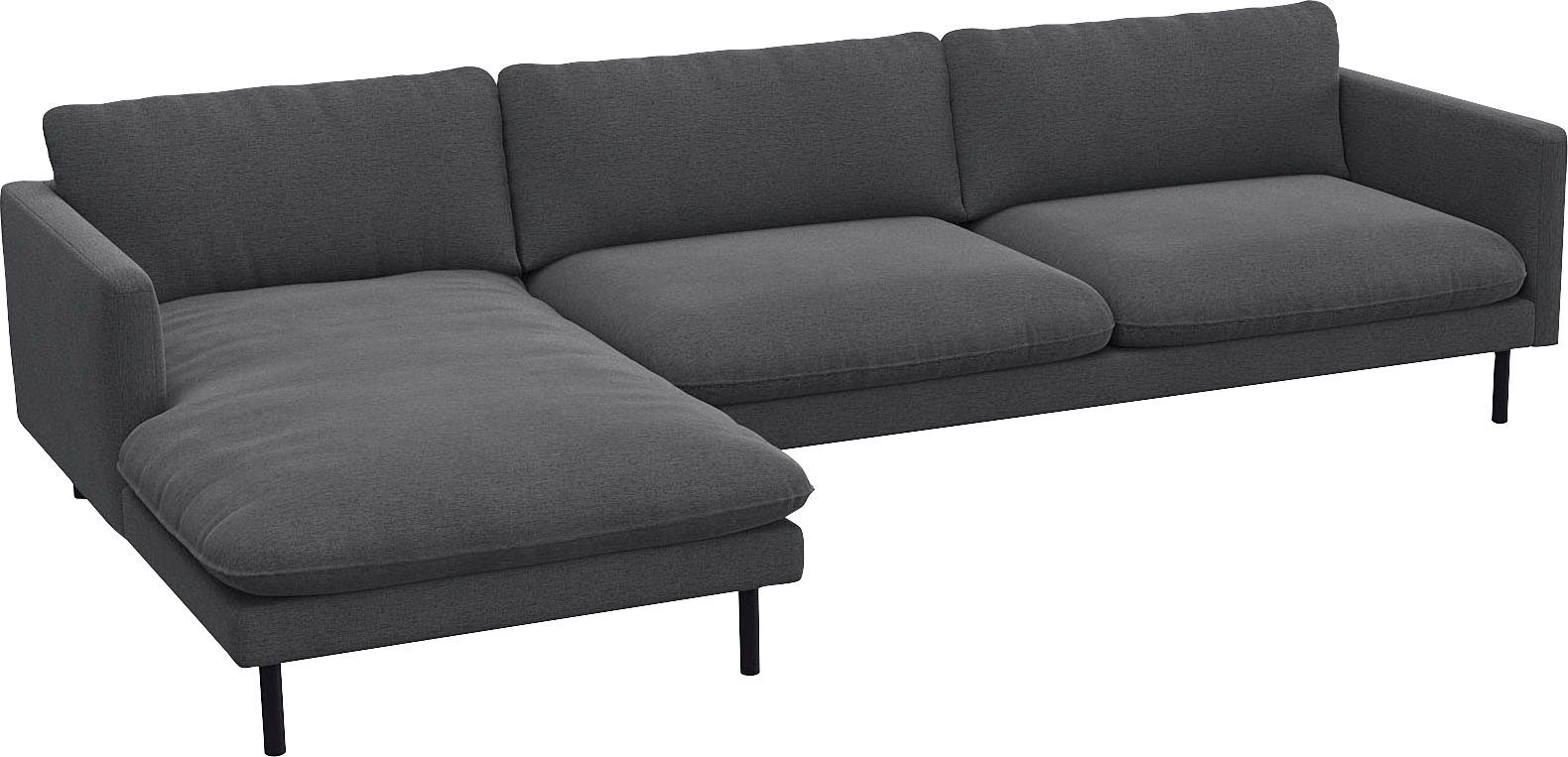 FLEXLUX Ecksofa Bolzano, elegant und bequem, L-Form, Sitzaufbau mit Kaltschaum & Stahl-Wellen, loose Sitz -& Rückenkissen