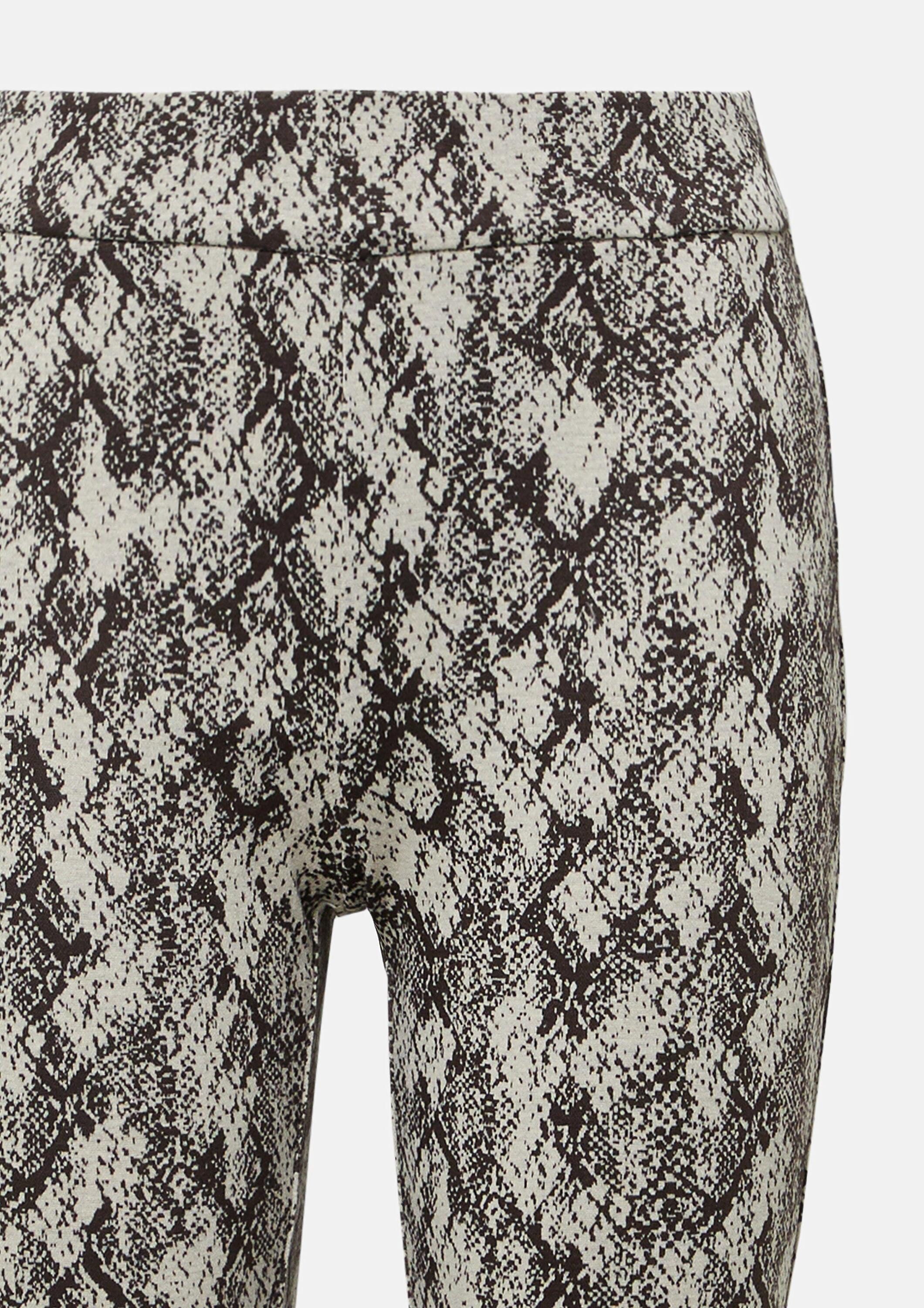 comma Chinos Hose Jacquard-Hose aus Jersey mit Animal-Print