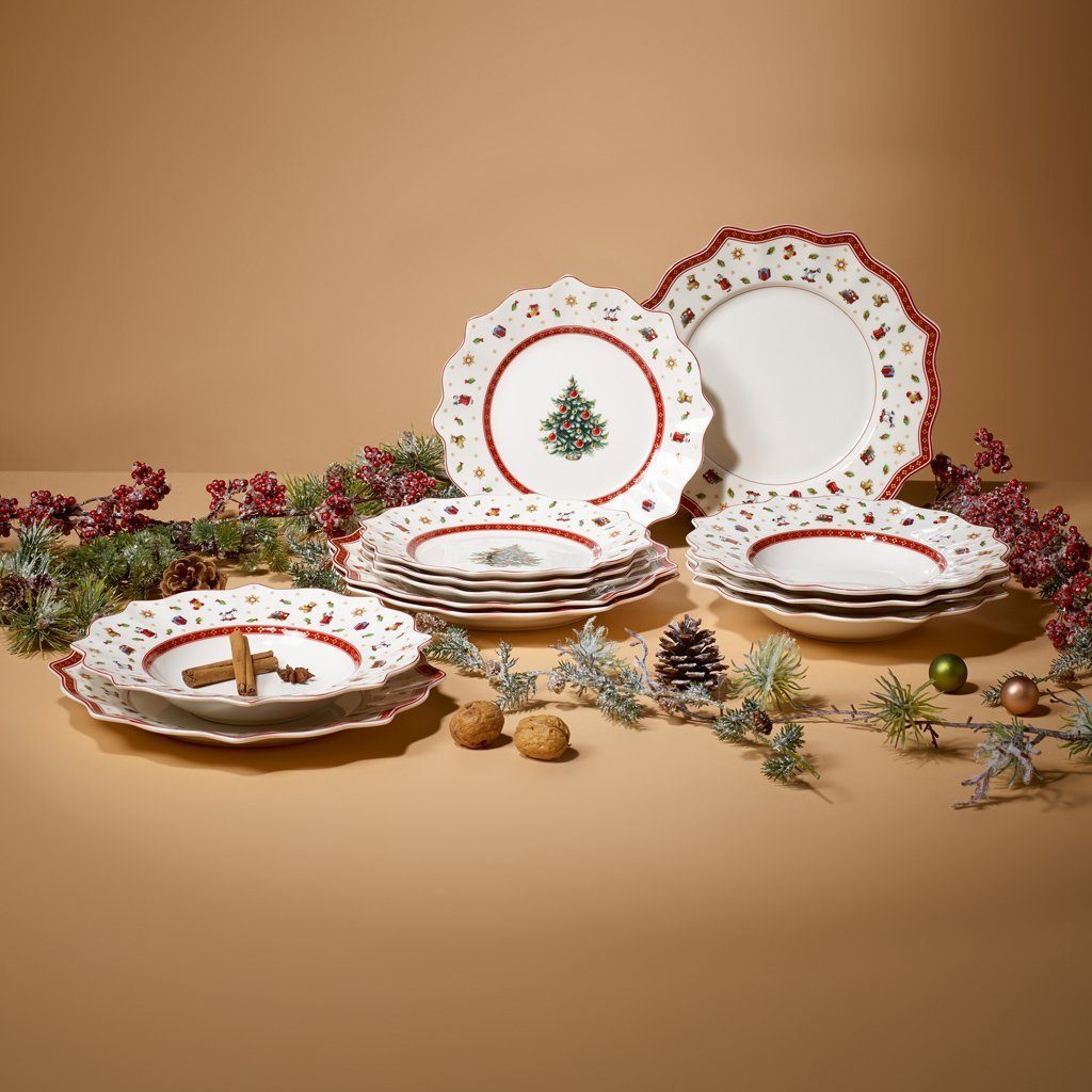 Villeroy & Boch Geschirr-Set Toy's Delight Teller-Set 12-teilig (12-tlg), 4 Personen, Porzellan, Premium Porcelain, 12 Stck, Handw., mikrow.sicher