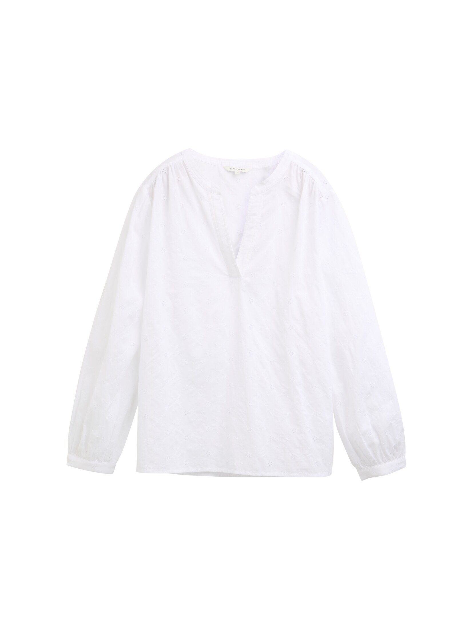 TOM TAILOR Langarmbluse Blusen & Shirts Bluse mit Lochstickerei günstig online kaufen