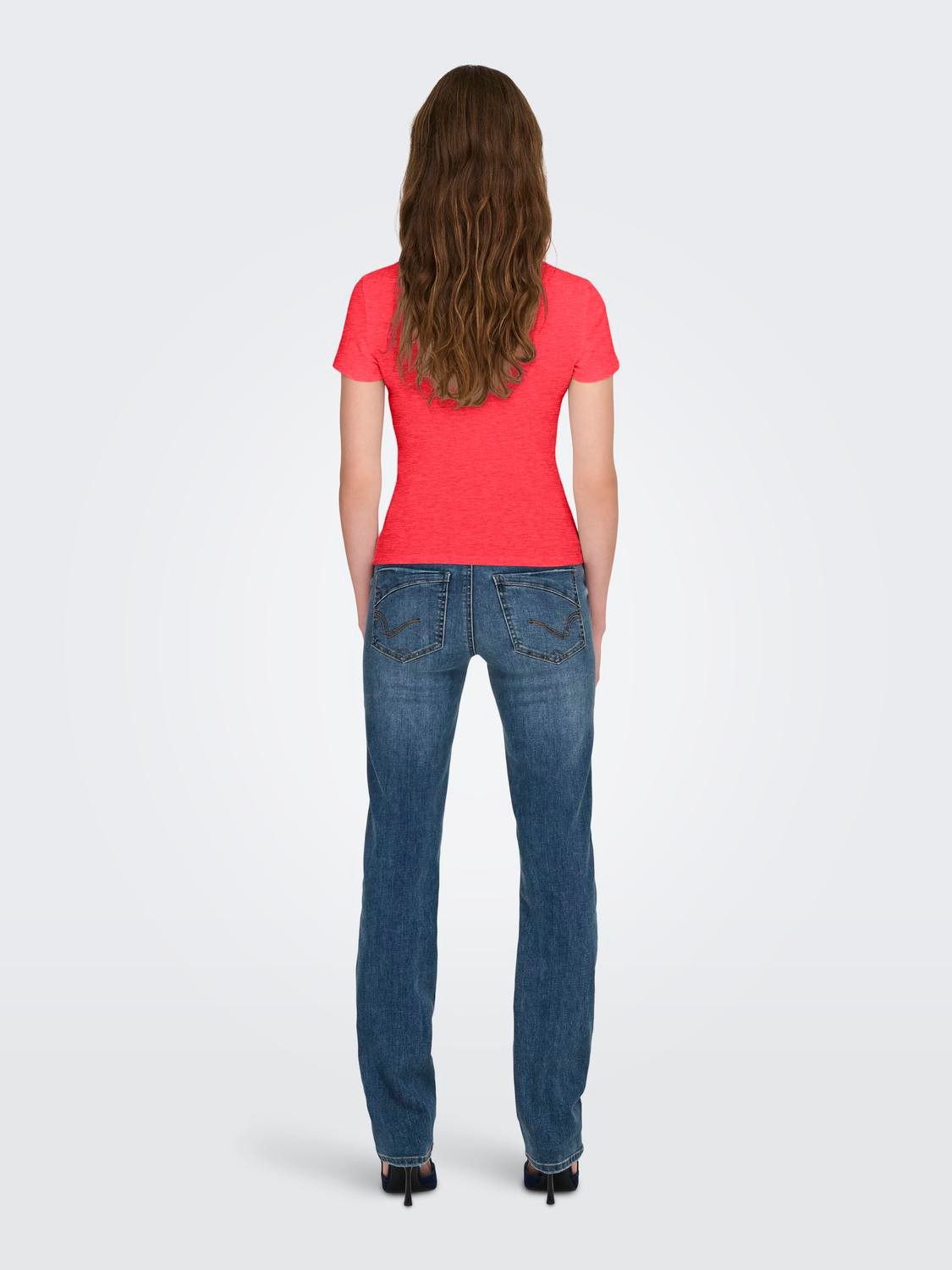 ONLY Kurzarmshirt ONLEASY S/S TOP CS JRS 2 PACK (Packung, 2-tlg) Baumwollmischung, regular fit