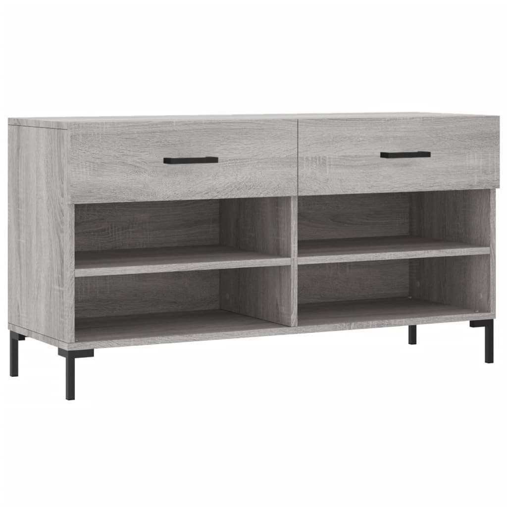 vidaXL Schuhschrank NA Schuhregal Schuhbank Grau Sonoma 102x35x55 cm Spanplatte