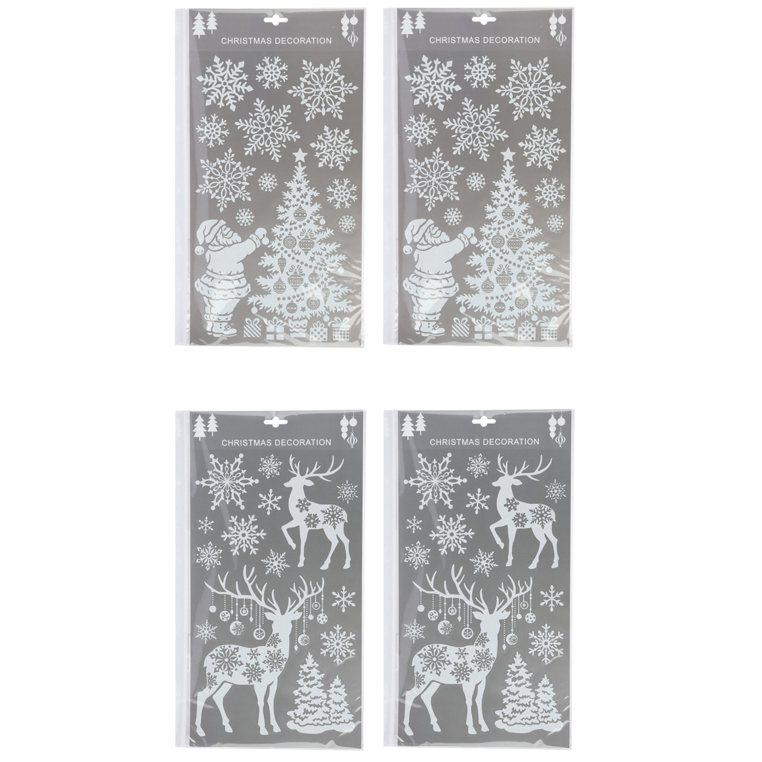Fensterdekoration 4 x Bögen Fensterbilder für Weihnachten Fenstersticker selbstklebend