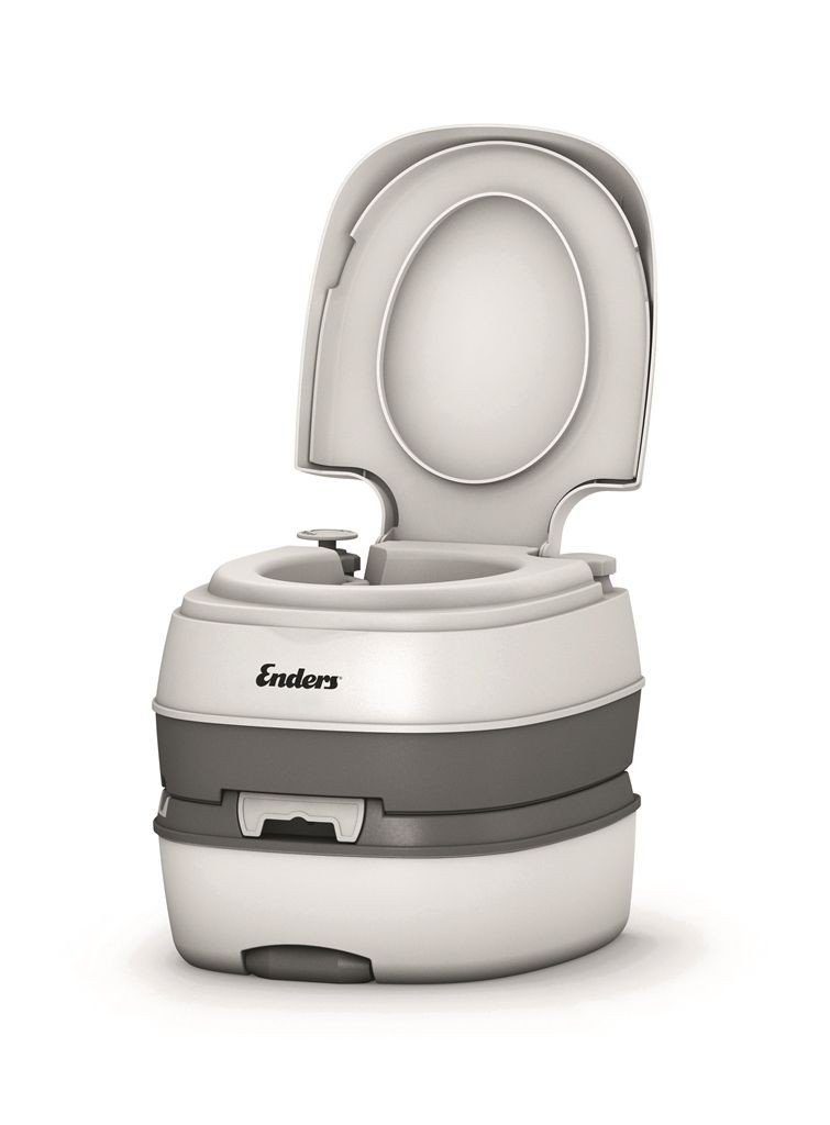 Enders® Campingtoilette Deluxe, Kolbenpumpe, farbige Füllstandsanzeige, integrierte Transportrolle