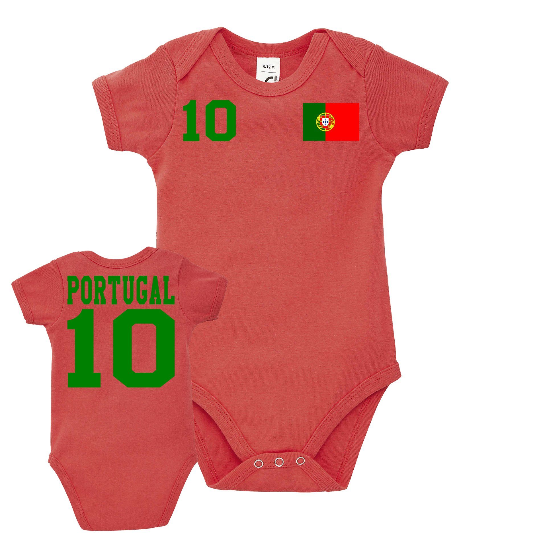 Sport Baby Kinder Fußball Trikot Portugal Europa Weltmeister WM EM Strampler Blondie & Brownie