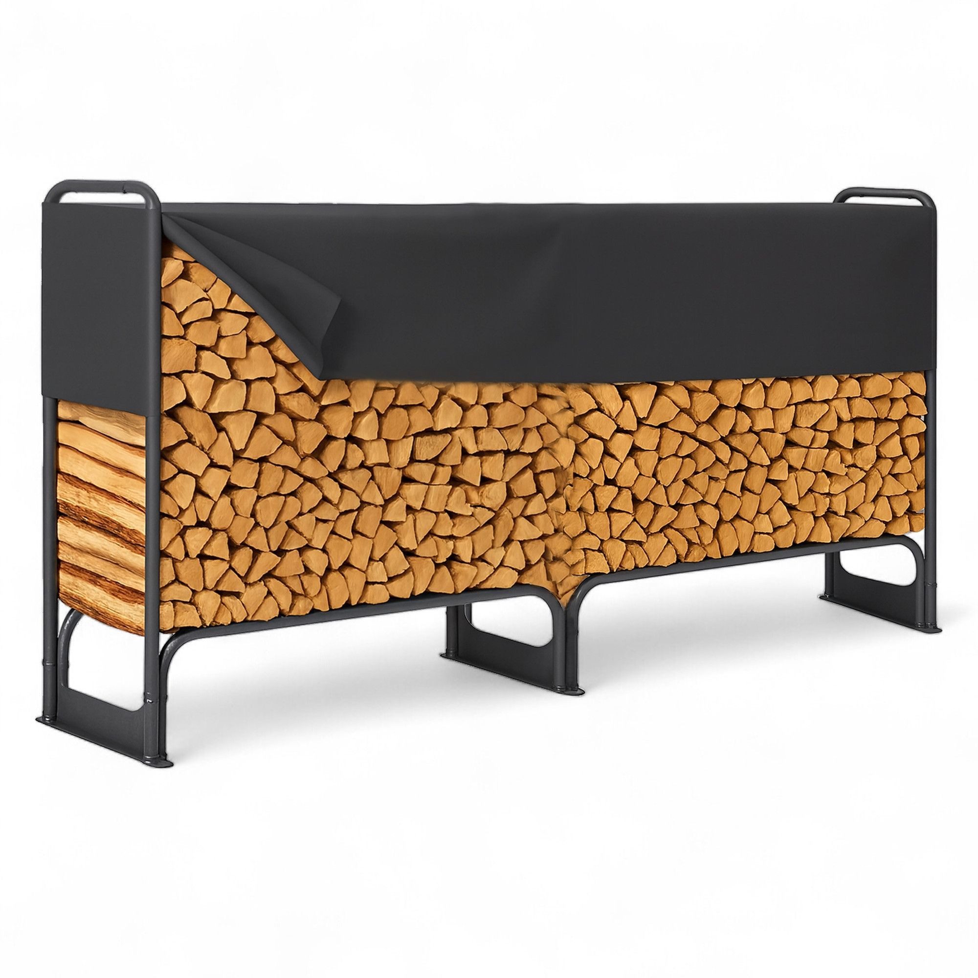 osoltus Kaminholzregal Kaminholzregal Metall 260 x 36 x 117 cm Brennholzregal 400 kg mit