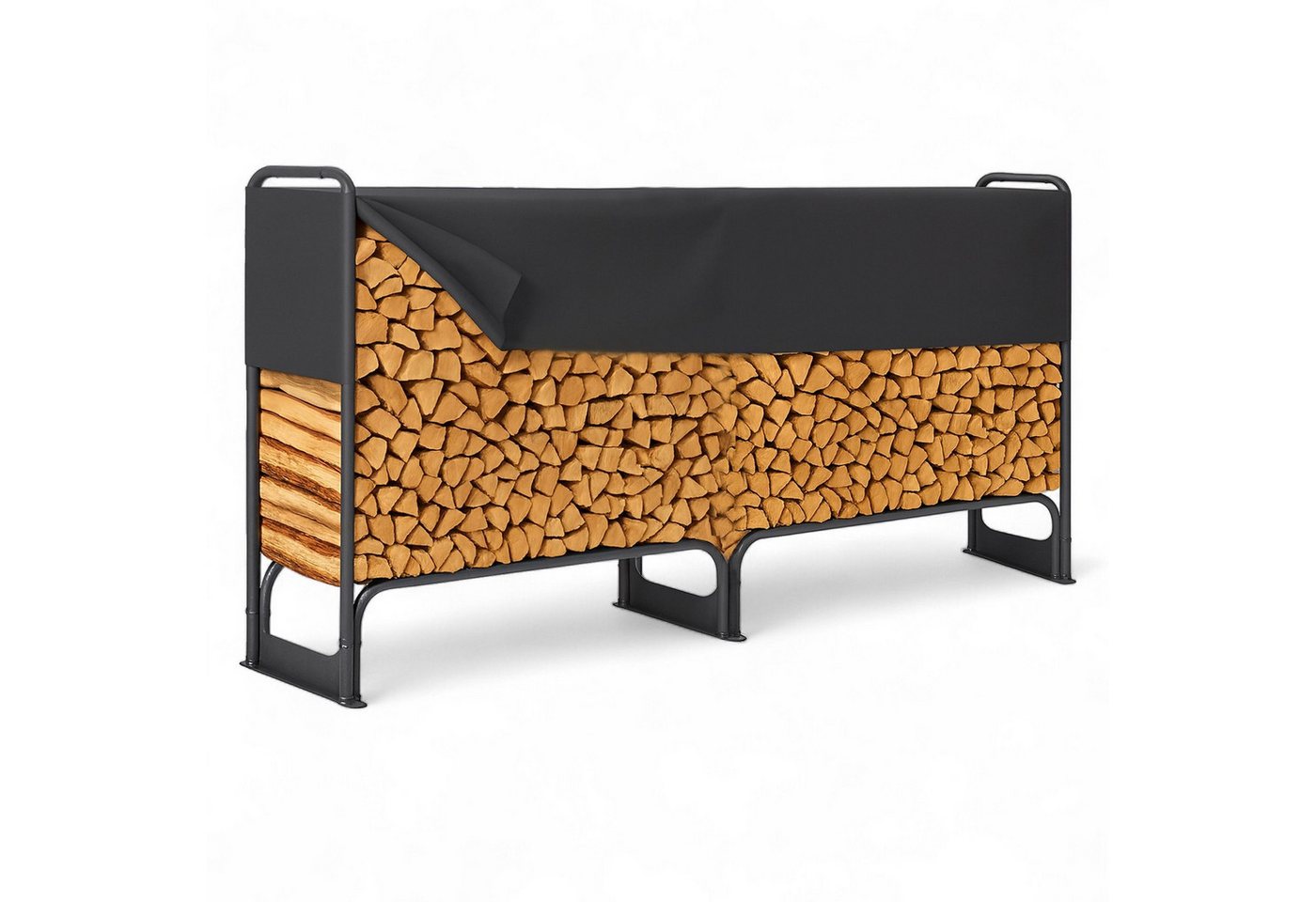 osoltus Kaminholzregal Kaminholzregal Metall 260 x 36 x 117 cm Brennholzregal 400 kg mit