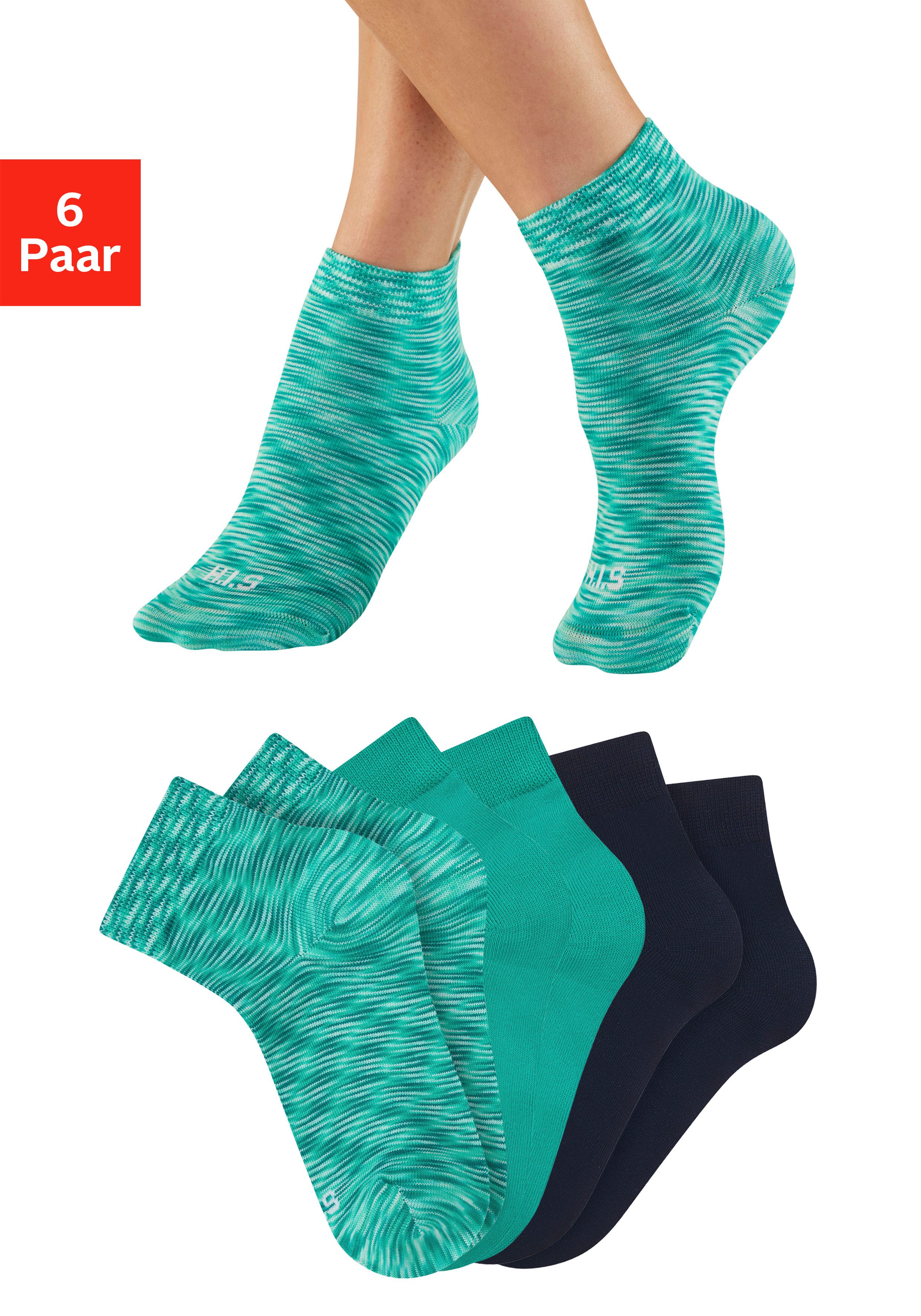 H.I.S Kurzsocken (Packung, 6-Paar) unifarben und meliert in einer Packung