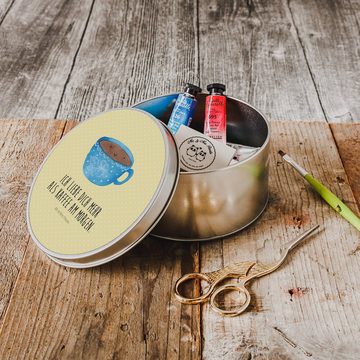 Mr. & Mrs. Panda Aufbewahrungsdose Kaffee Tasse - Gelb Pastell - Geschenk, Genuss, Geschenkbox, lustige (1 St), Hochwertige Qualität