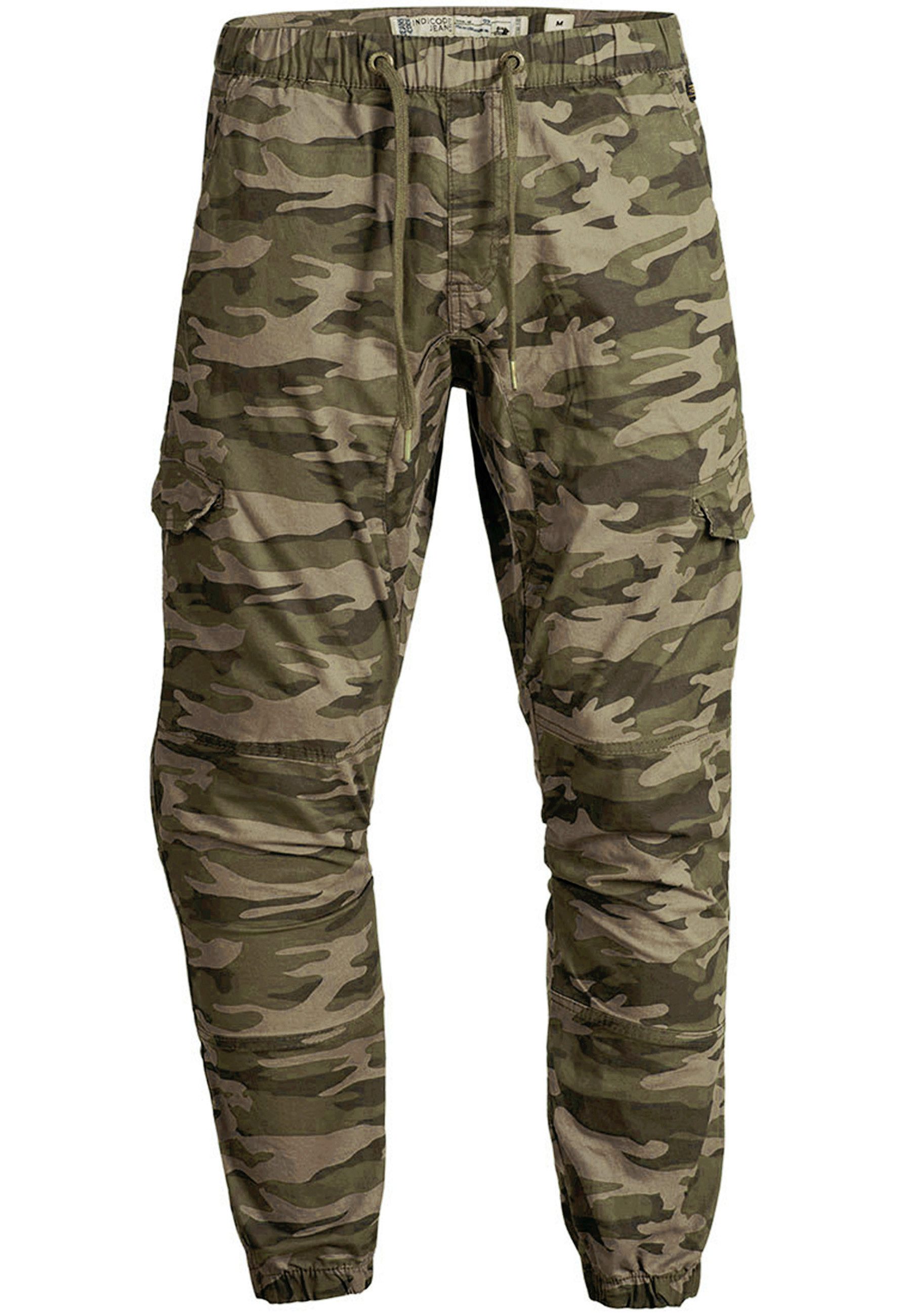 Indicode Cargohose Herren Levy Jogger-Pant mit elastischem Bund und Kordelzug