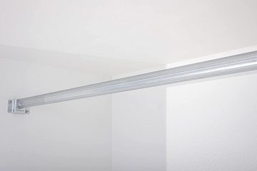 MOEBLO Kleiderschrank LABI (Schiebtüren Schlafzimmer Wohnzimmerschrank mit Lamellen und Spiegel, Schwebetürenschrank 2-türig Schrank mit Einlegeböden und Kleiderstange) (BxHxT): 150x200x61 cm
