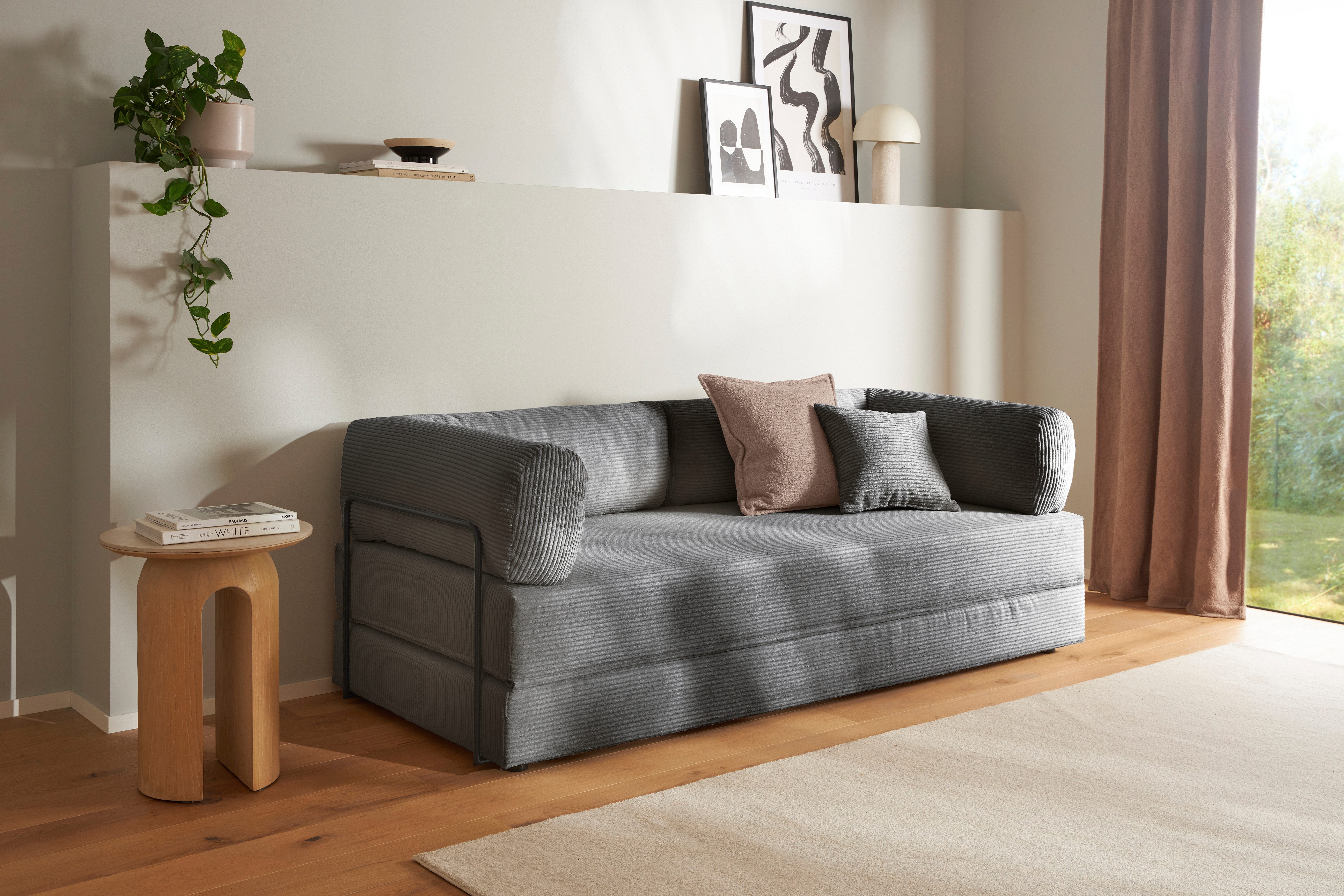 homsy by Ana Johnson Schlafsofa Folda Dauerschläfer, B: 206 cm, Liegefl. 181x198 cm, mit Bett-/Schlaffunktion, inkl. 1x Zierkissen, Tonnentaschenfederkern