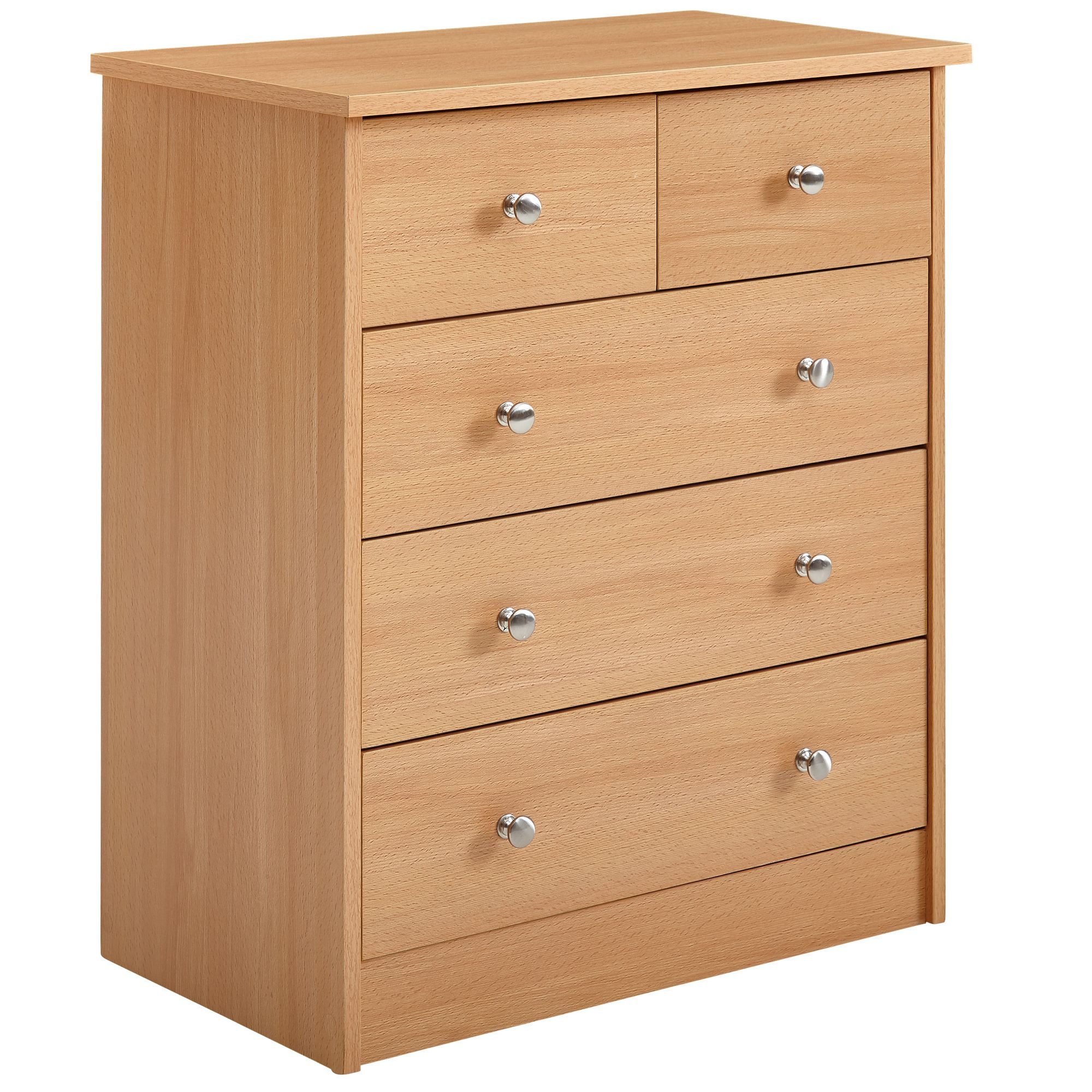 furnicato Kommode 5 Schubladen 60x70x35 cm Buchefarben (1 St), Fünf Schubladen mit Ablagefläche als Anrichte für dein Esszimmer