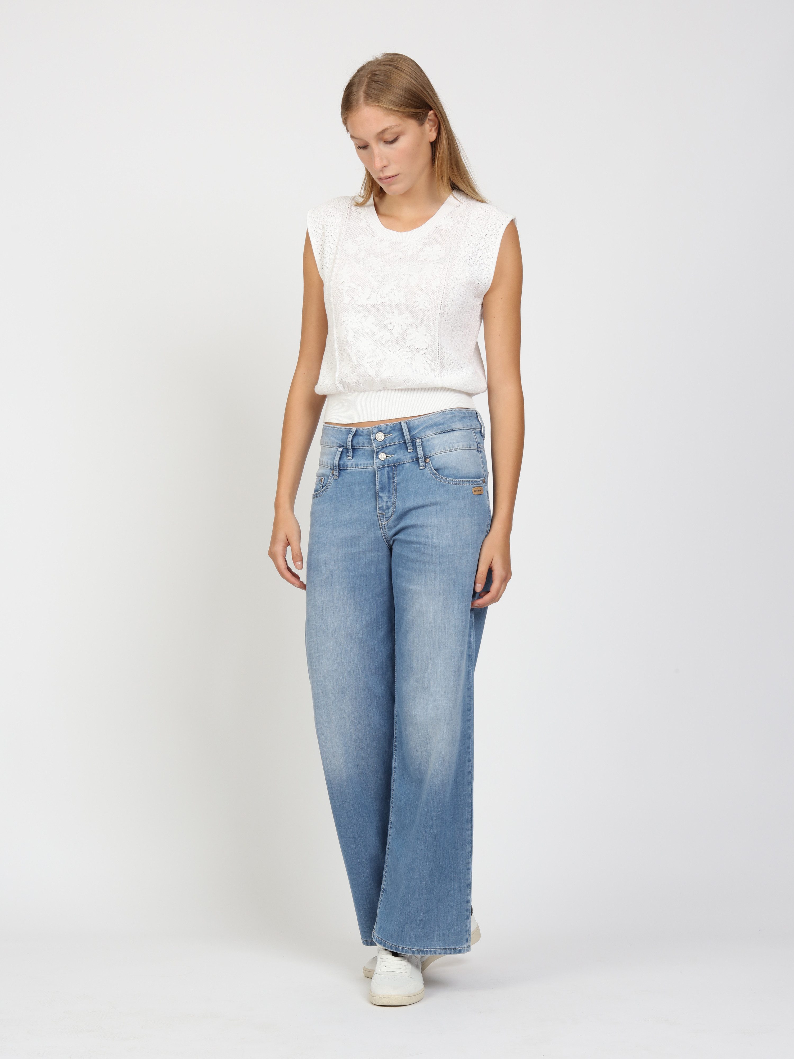 GANG Weite Jeans 94CARA Light Denim mit Doppelbund – Bild 5 von 5
