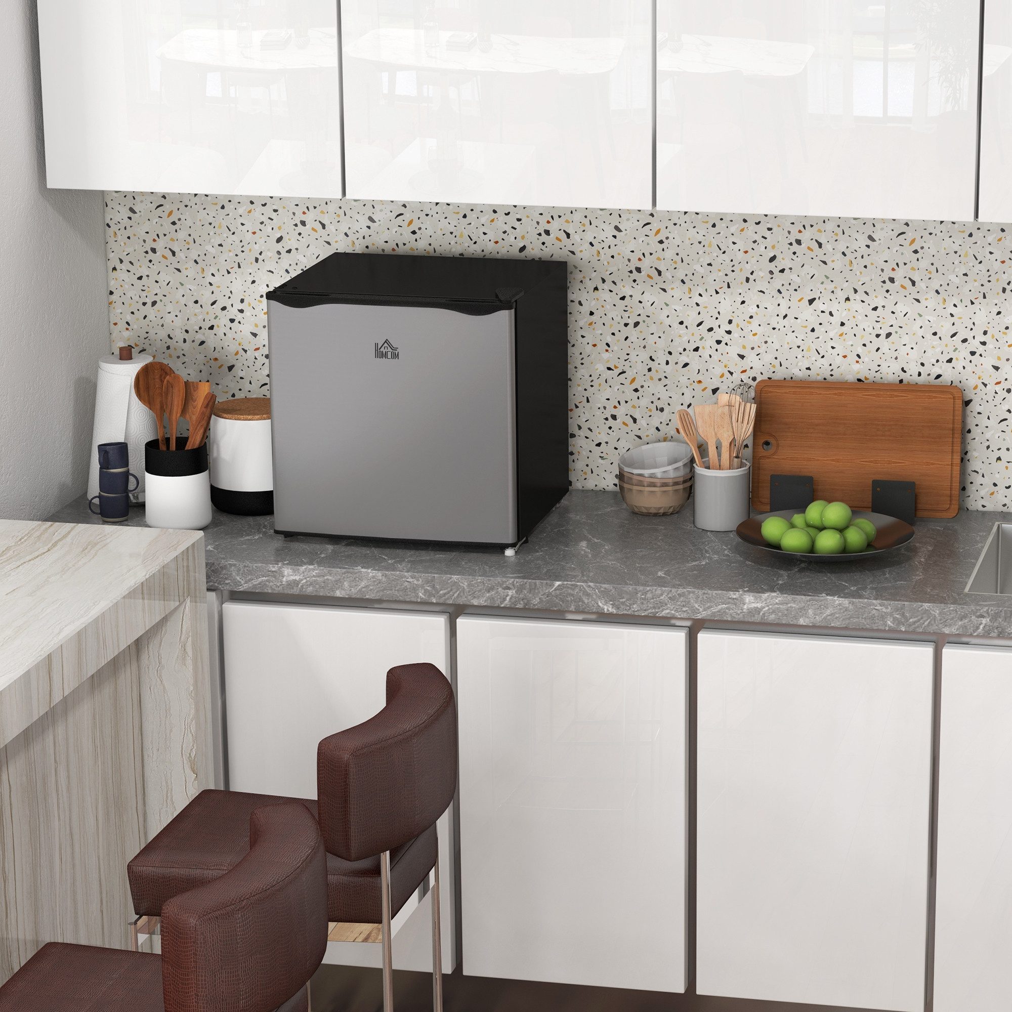 HOMCOM Gefrierschrank Gefriertruhe 800-127V90SR, 48,8 cm hoch, 47 cm breit, -14 bis -24℃ 5-stufige Temperaturregelung