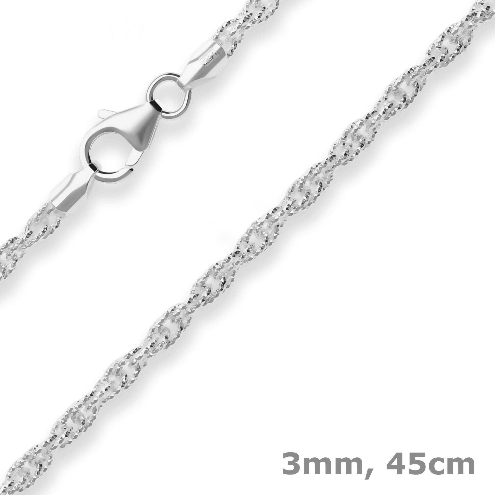 Silberkette 3mm Doppelankerkette aus 925 Silber 45cm