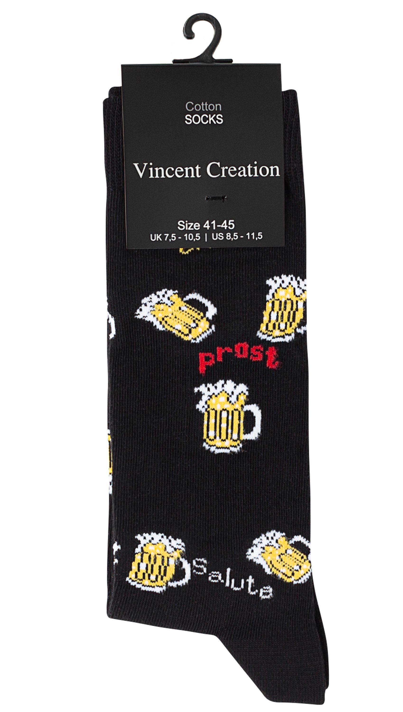 Vincent Creation® Socken Brezeln Motiv (3-Paar) mit Bier und