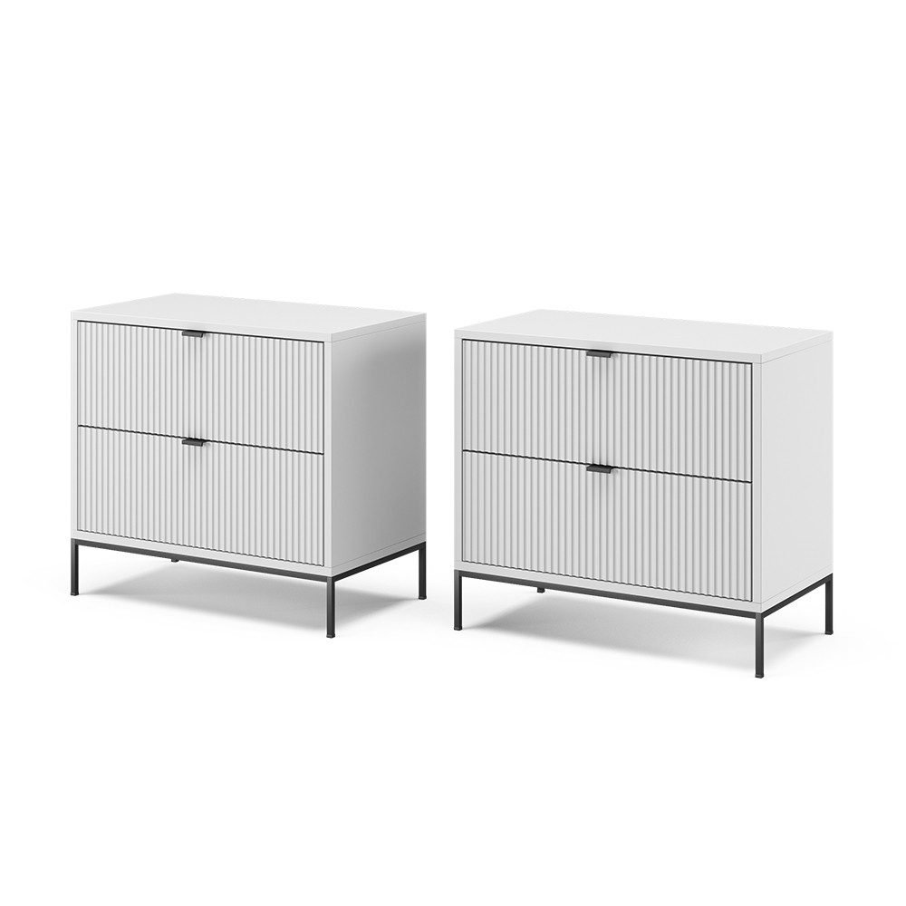 Vicco Nachtschrank Eliza, Weiß, 2er Set günstig online kaufen