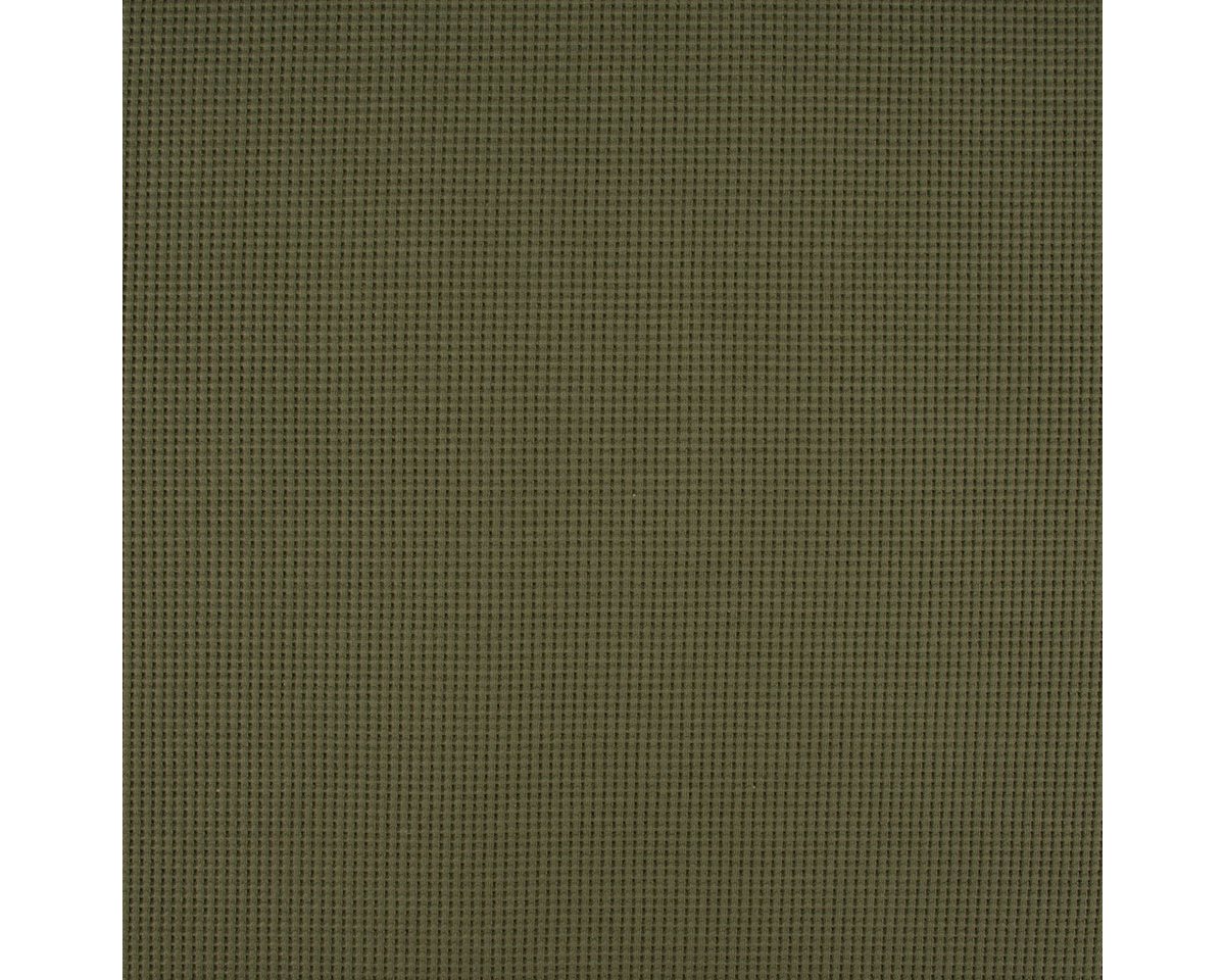 Thumbnail - SCHÖNER LEBEN. Stoff Organic Bio Waffeljersey Waffelstrick uni army grün 1,45m Breite, allergikergeeignet